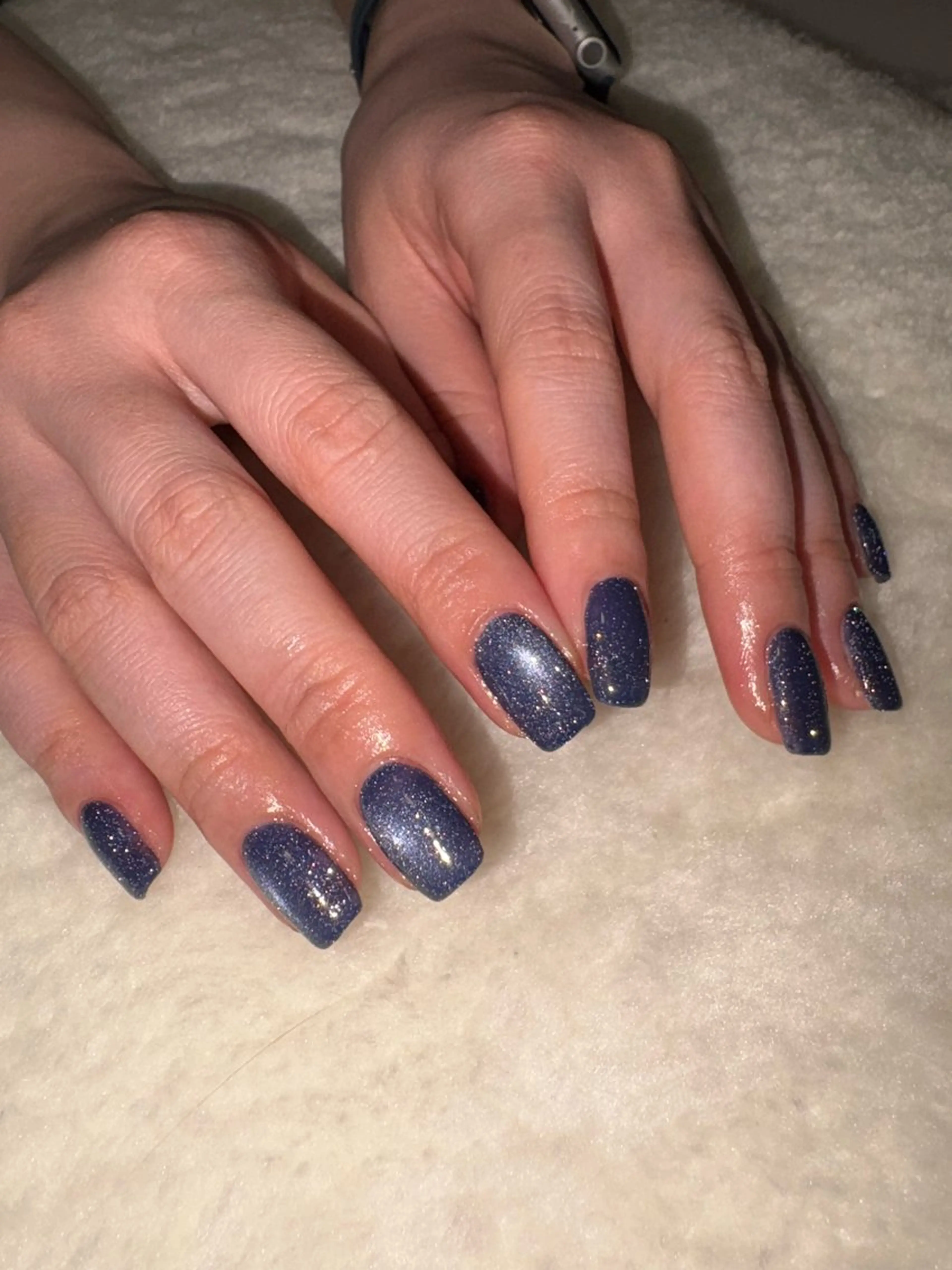 ネイル ブルー フラッシュネイル マグネットネイル ハンドネイル フットネイル Atún nail (ｱﾄｩﾝﾈｲﾙ)のネイルデザイン