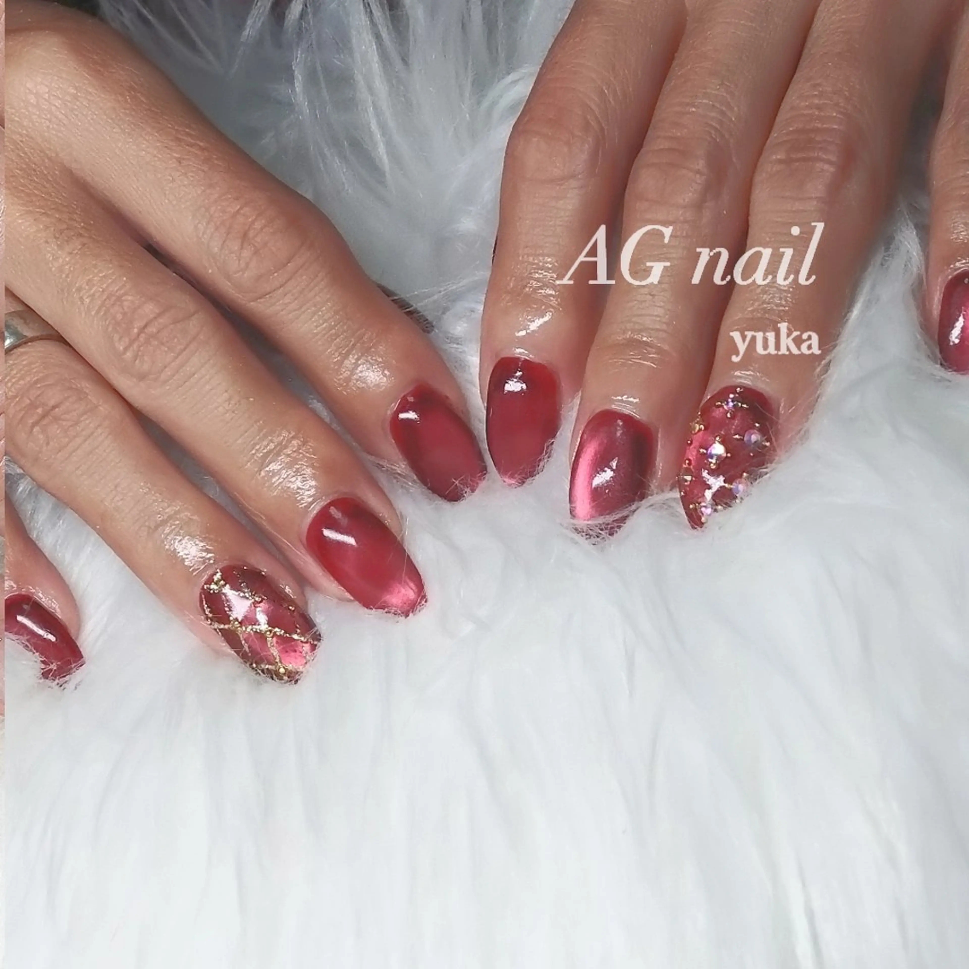 ネイル アートネイル マグネットネイル マグネットワンカラー ワンカラーネイル AG nail 〚　yuka　〛のネイルデザイン