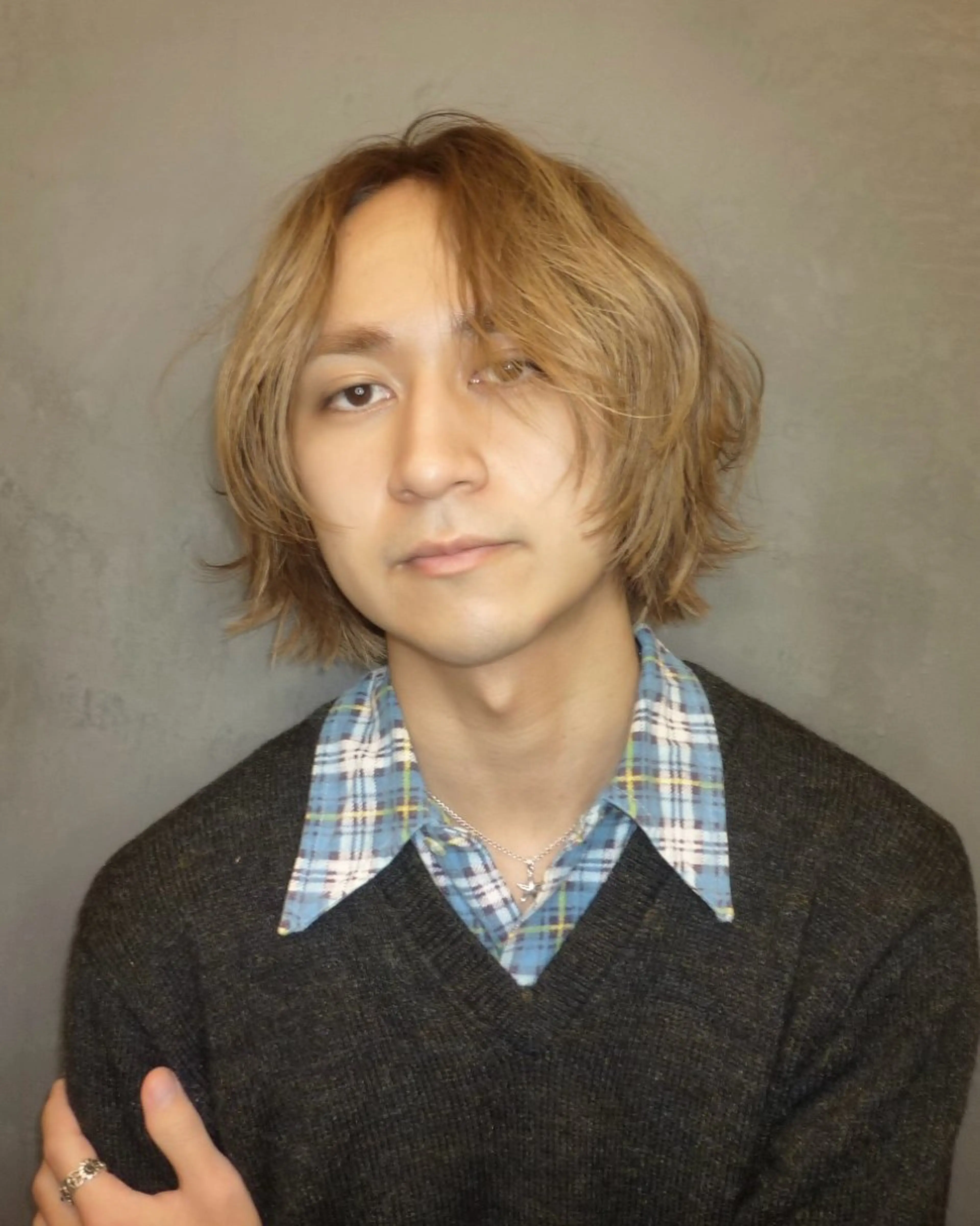 ミディアム メンズ ボブ カット ヘアカラー トリートメント roma所属・畠山 遥のヘアスタイル