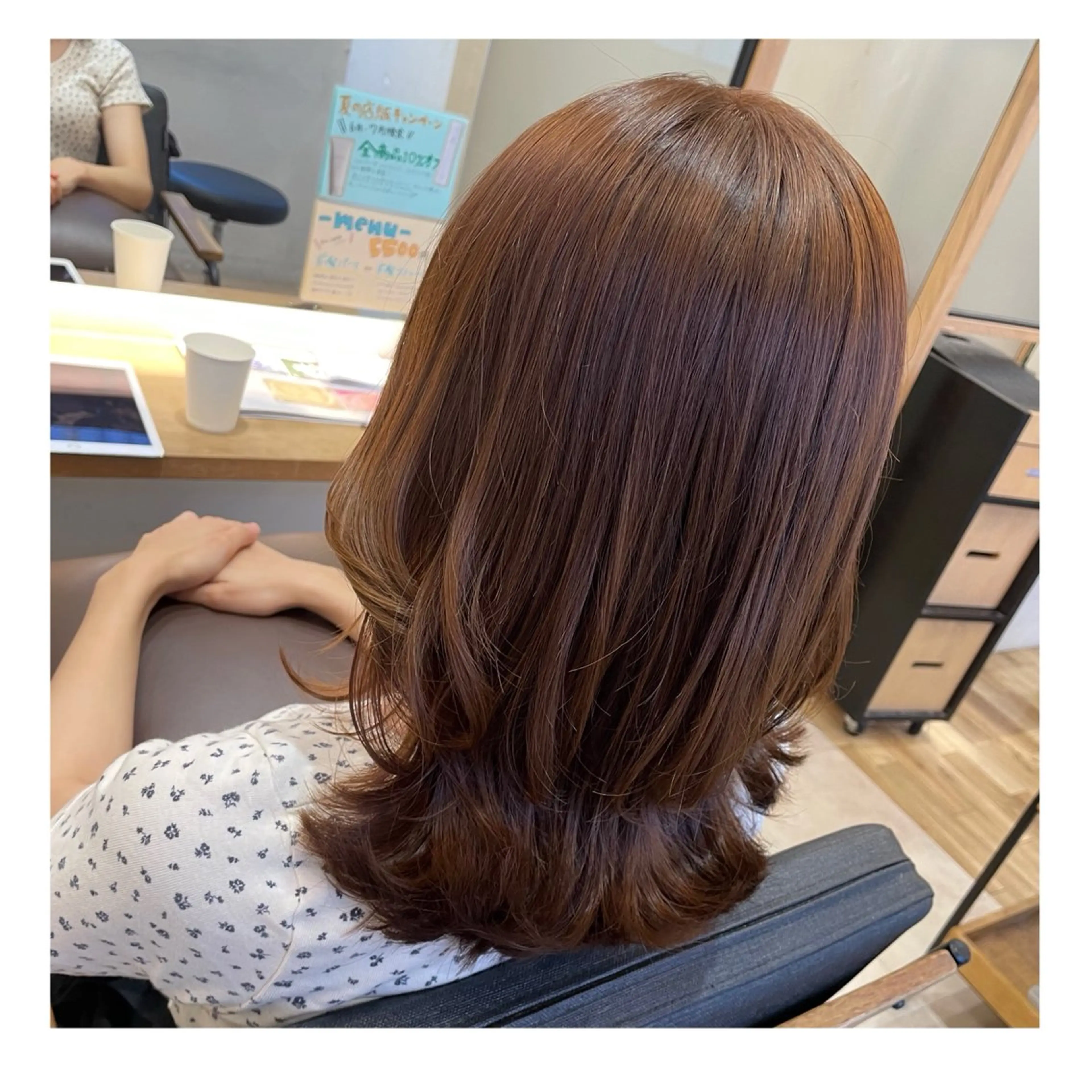 ミディアム ミディアムレイヤー レイヤーカット カット ヘアカラー トリートメント ❁⃘ ち だ り さ ❁⃘のヘアスタイル