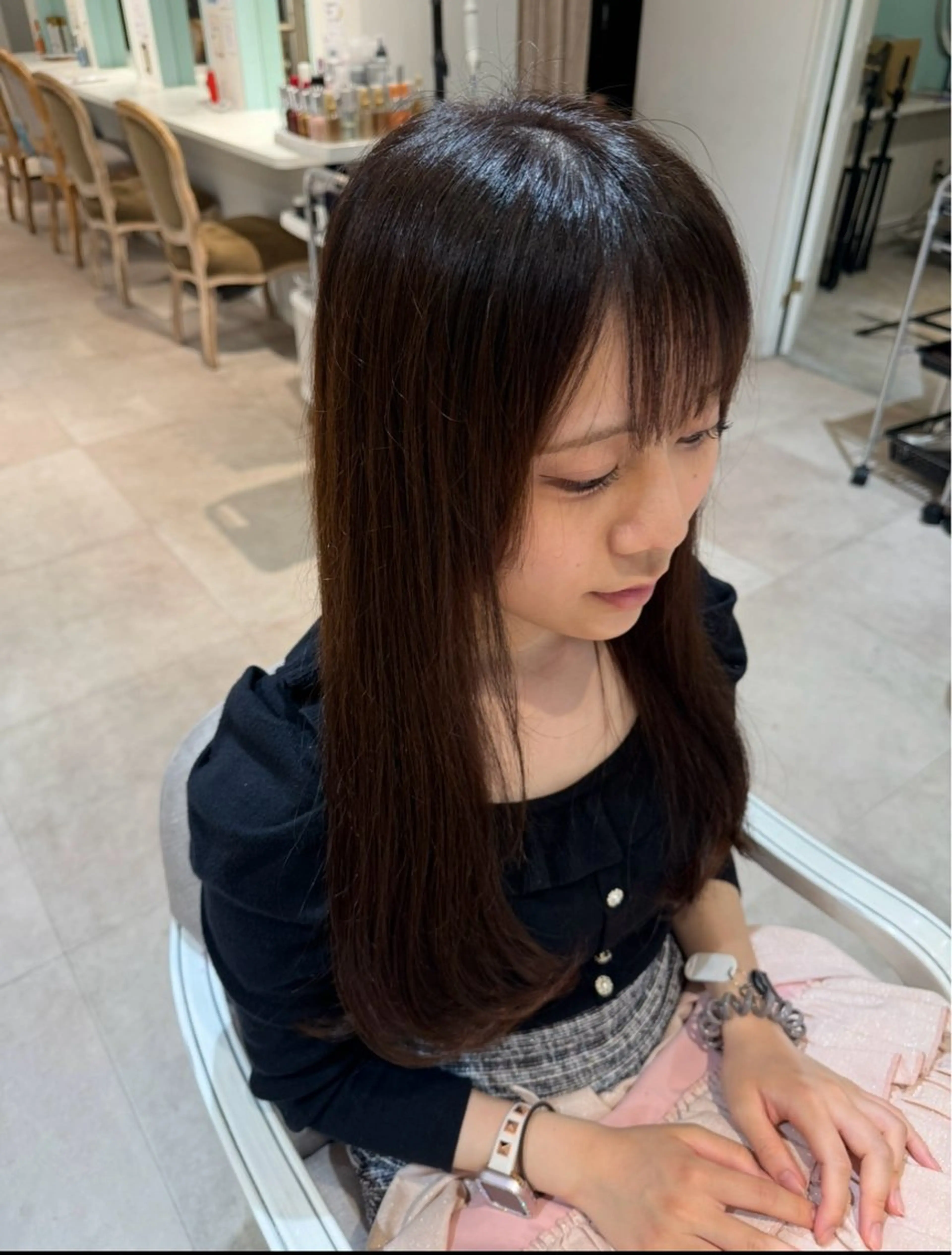 ロング カラー ブラウンカラー カット ヘアカラー CreBiA -Rukiya-のヘアスタイル