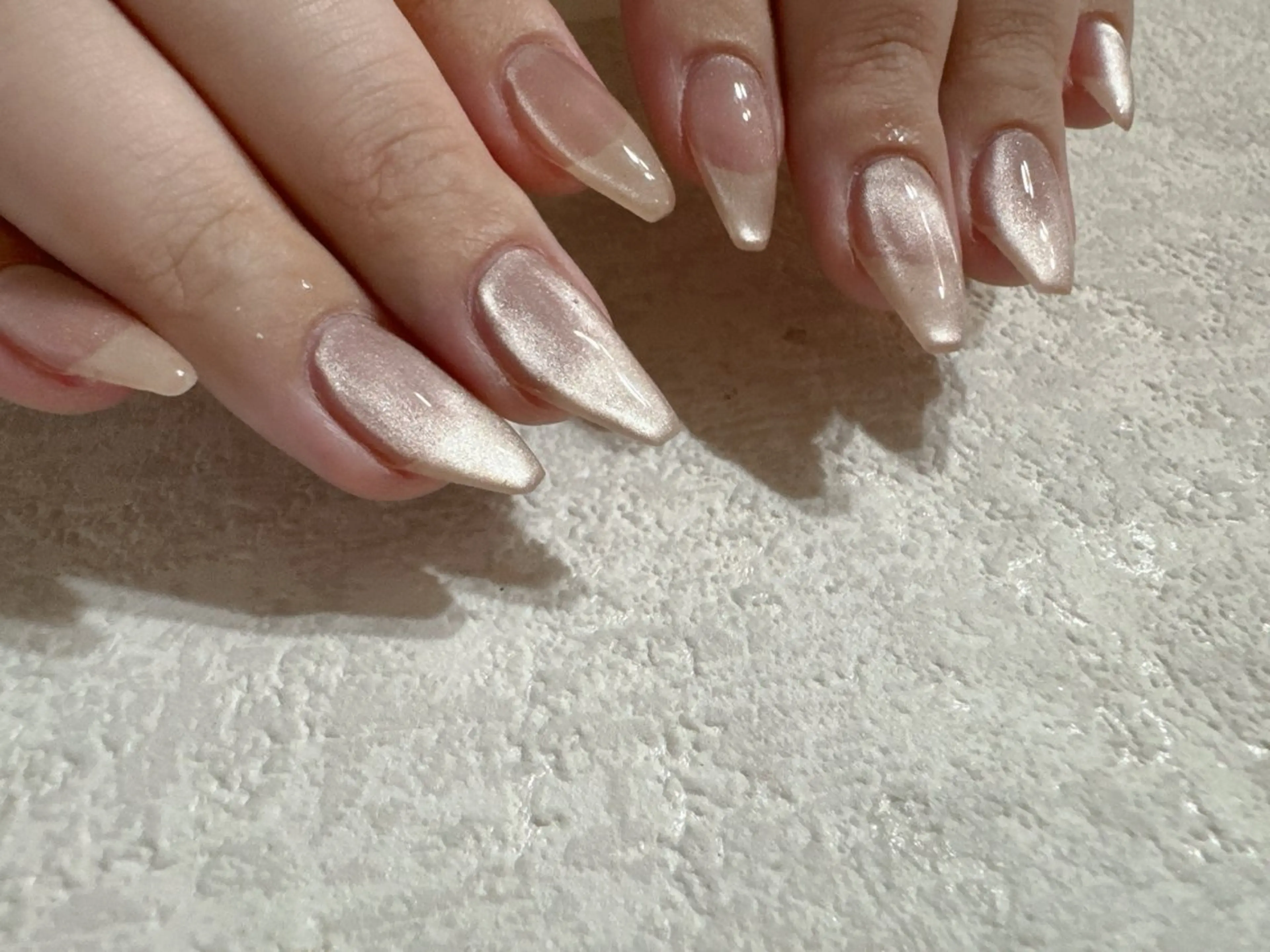 ネイル オーロラネイル フットネイル フレンチネイル ジェルネイル キラキラネイル kikinail 溝の口のネイルデザイン