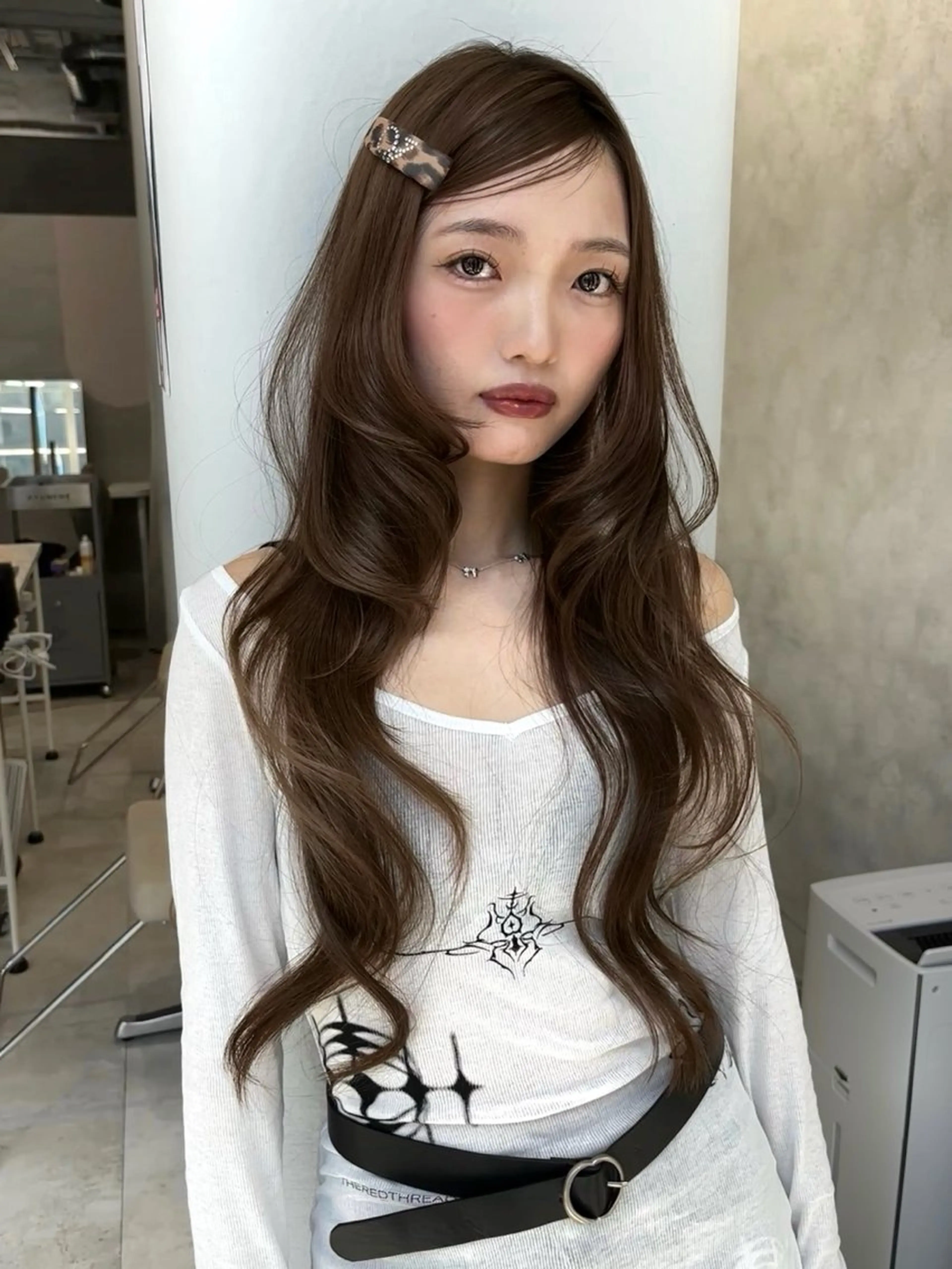 ロング レイヤーカット カット ヘアカラー 韓国ヘア レイヤーカットのヘアスタイル