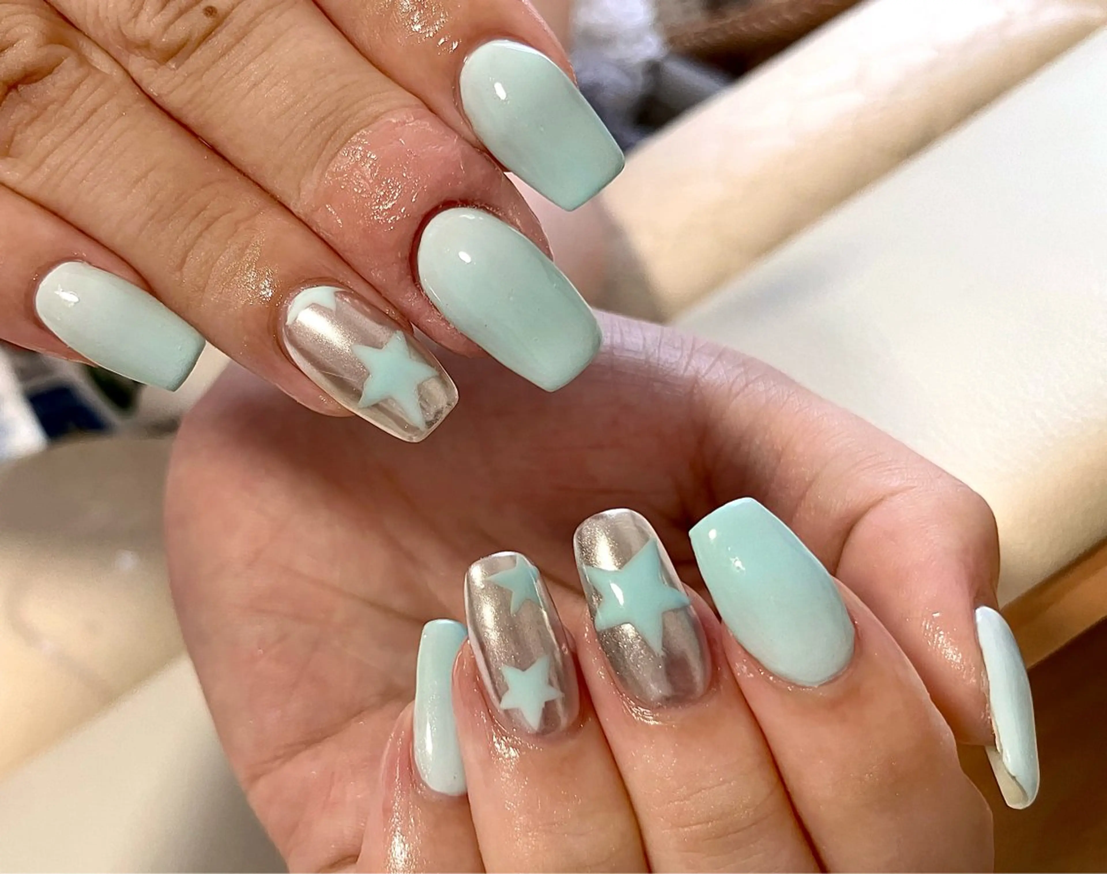 ネイル アートネイル ジェルネイル キラキラネイル マグネットネイル 大理石ネイル(マーブル) 孔 ジンシェンのマツエク・マツパデザイン