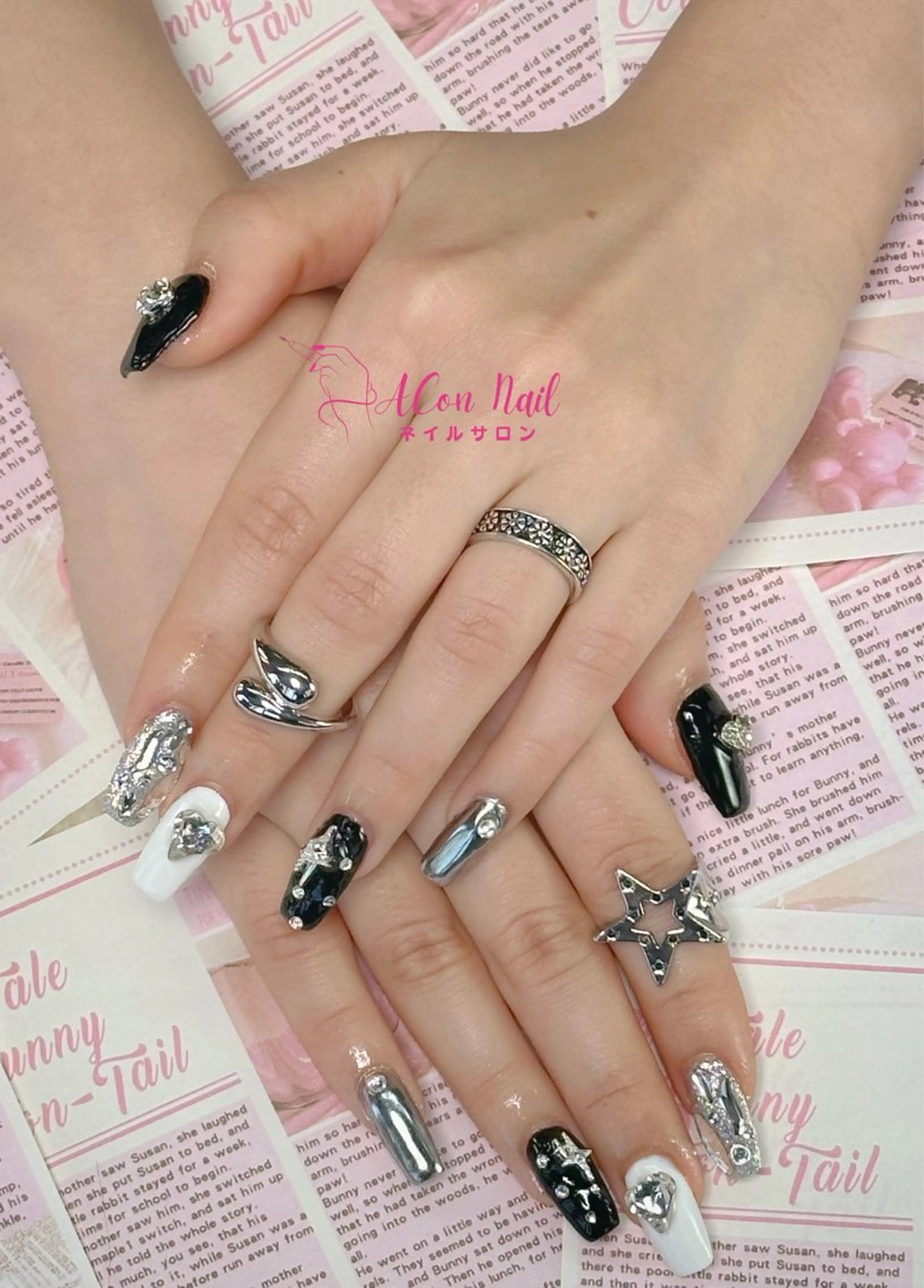 ネイル 桜ネイル 長さ出し フラワーネイル フレンチネイル ジェルネイル AConNailSalon所属・ACon NailSalonのネイルデザイン