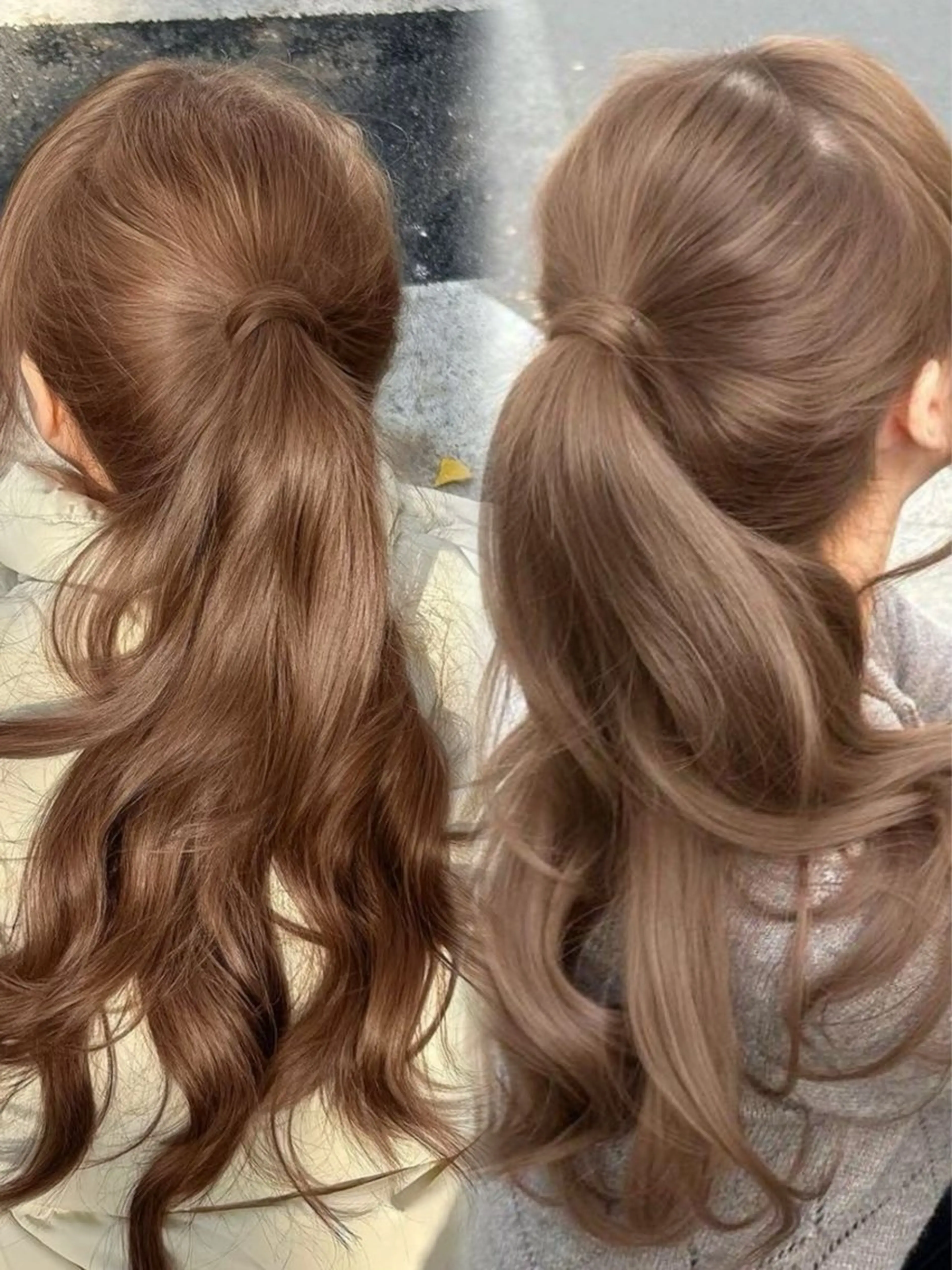 ロング カラー ダブルカラー ヘアカラー トリートメント SAE💗初カラー /ミルクティー/暗髪のヘアスタイル