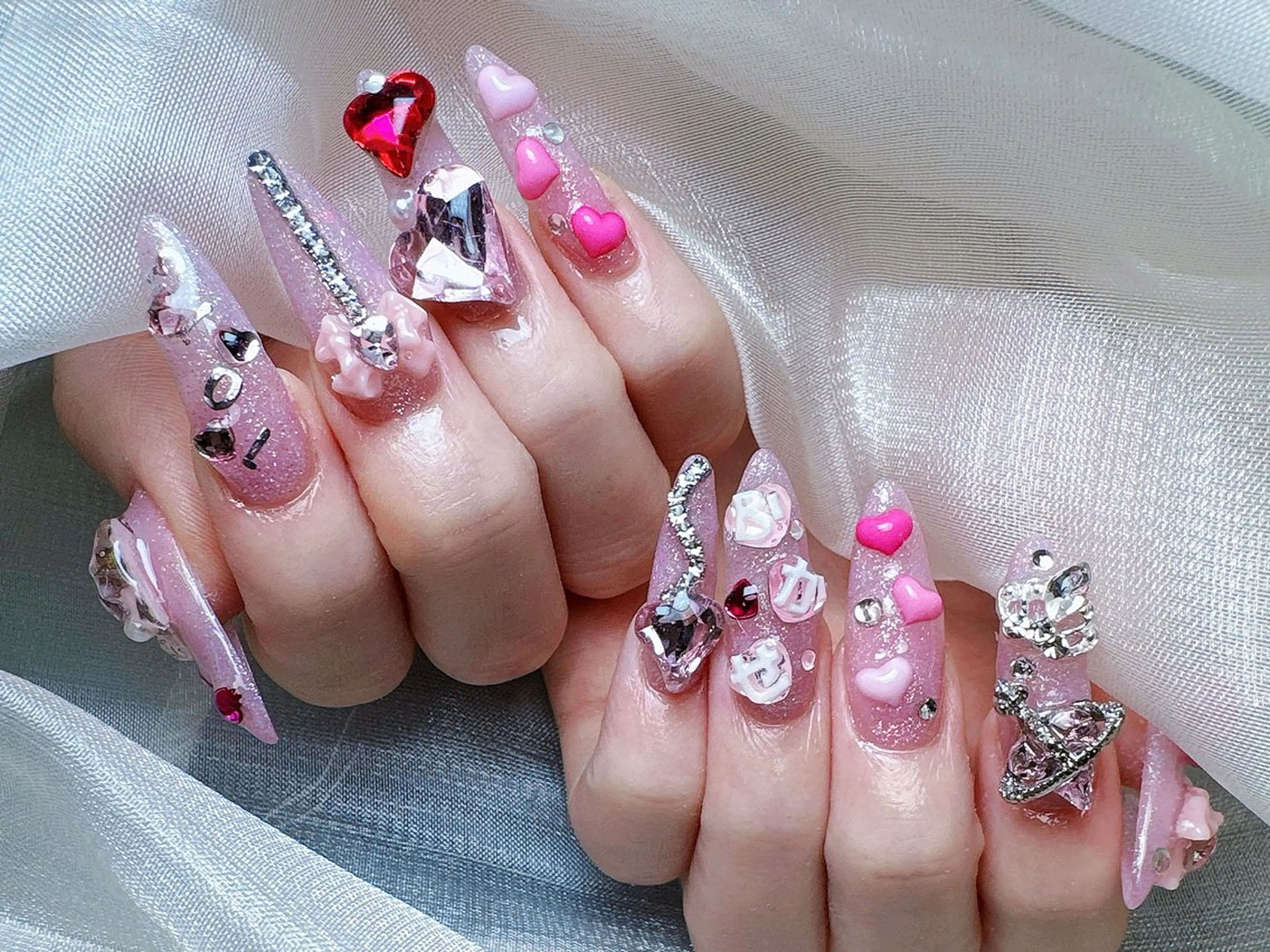 ネイル 長さ出し フレンチネイル ジェルネイル ガラスフレンチ 韓国ネイル HD Studioのネイルデザイン