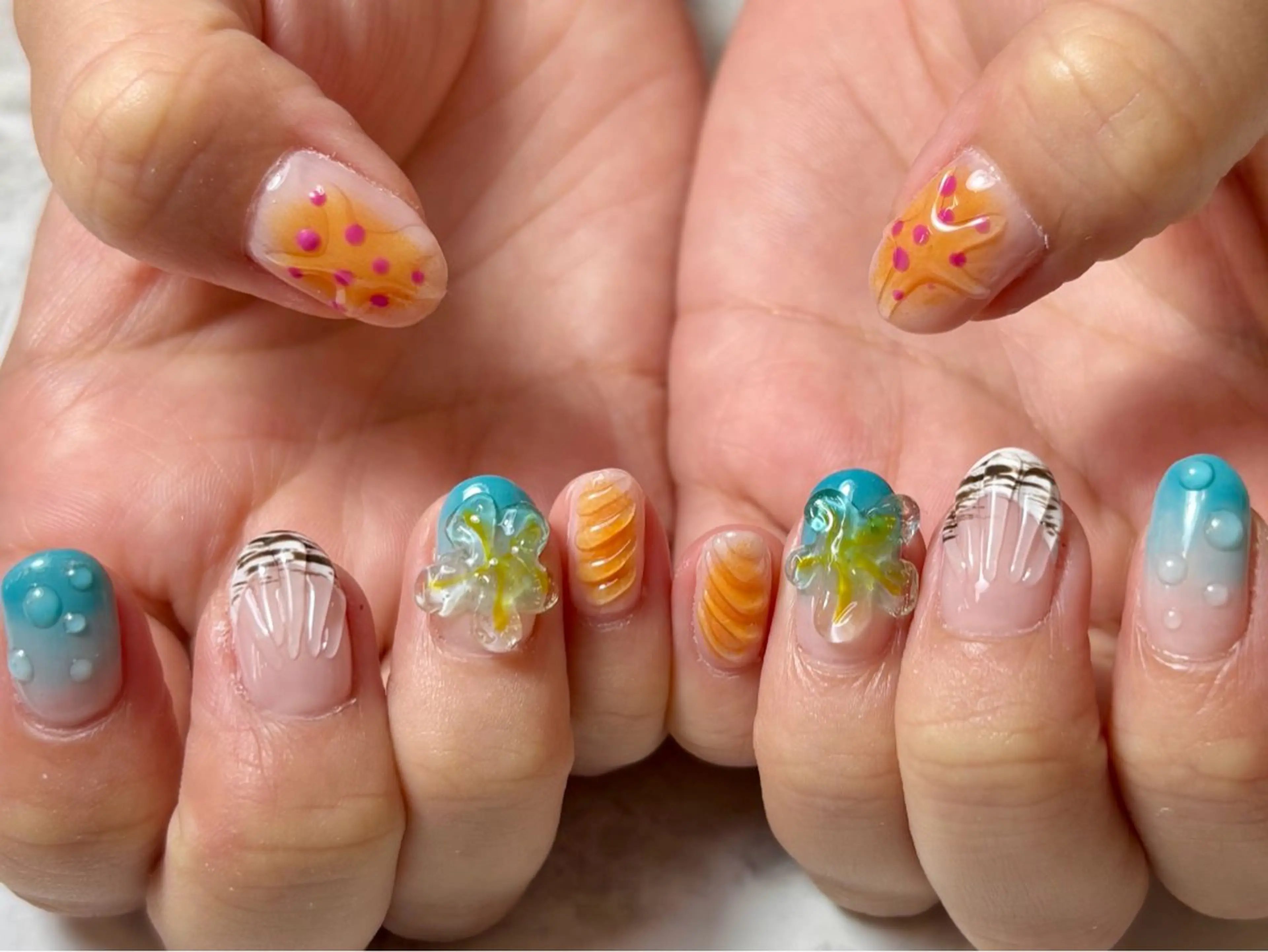 ネイル ハンドネイル 個性派ニュアンス nuts nail所属・【池袋】nuts nail　なつみのネイルデザイン