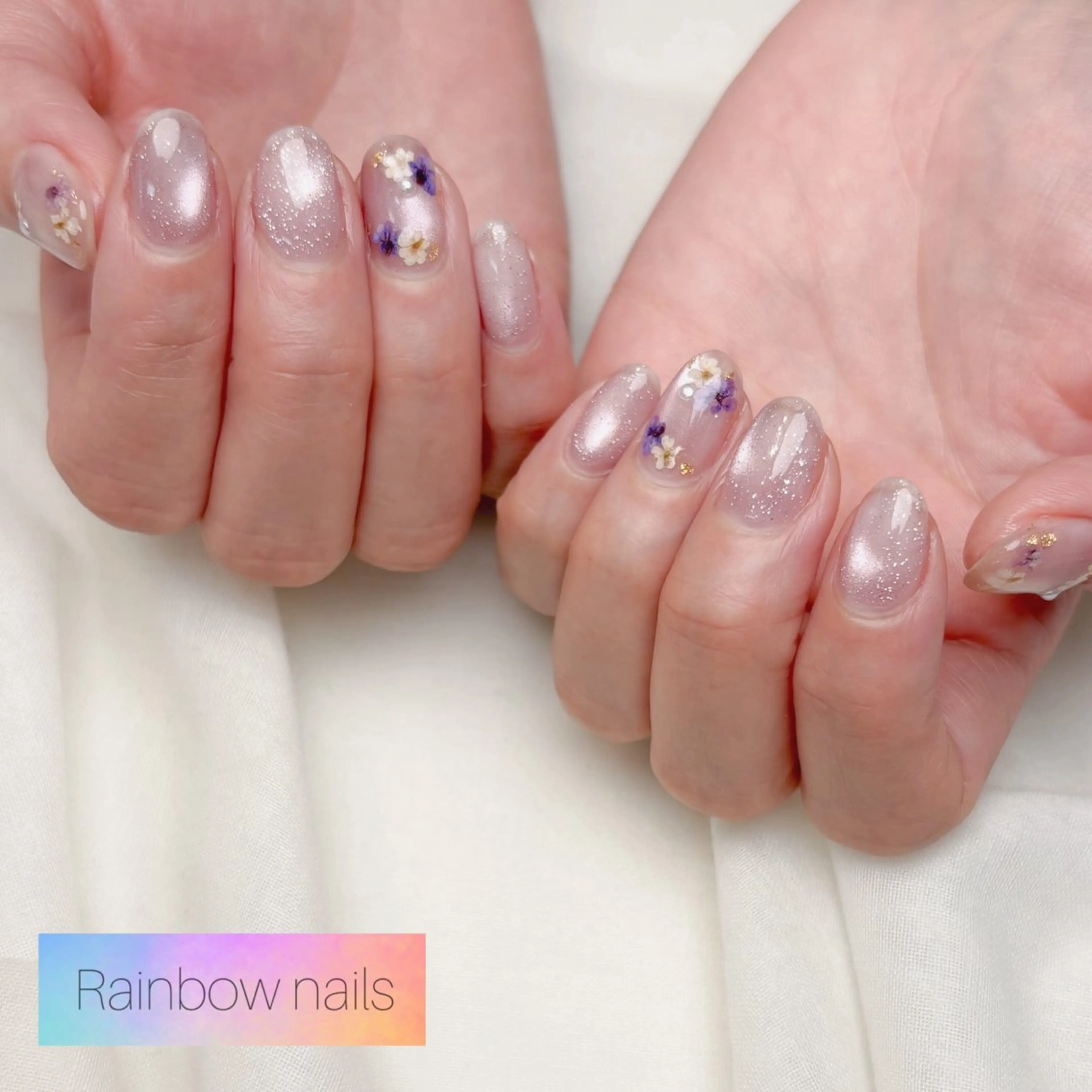 ネイル ハンドネイル Rainbow nailsくろちゃんのネイルデザイン
