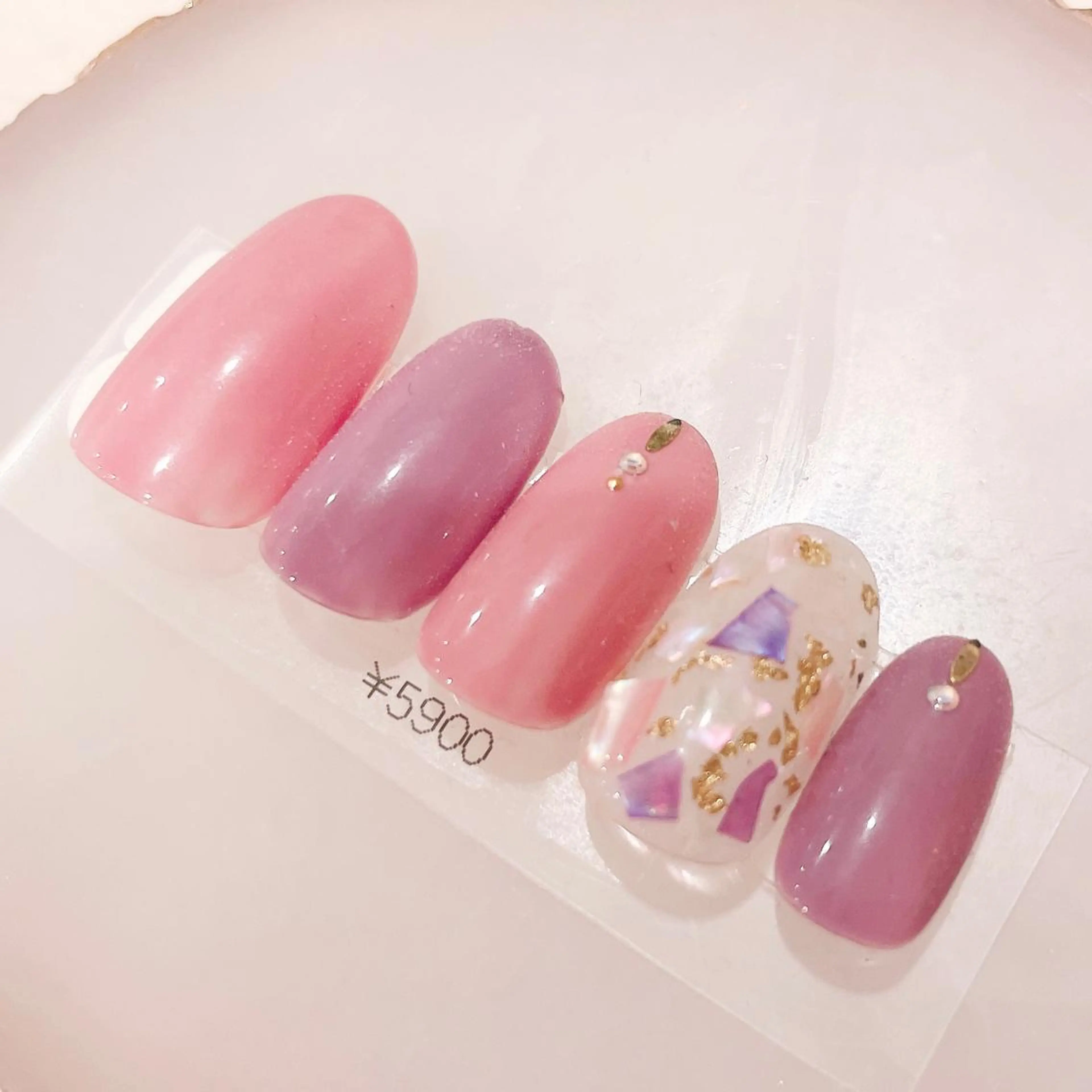 ネイル アートネイル オフィスネイル ピンク パープル CHIARA nailsのネイルデザイン