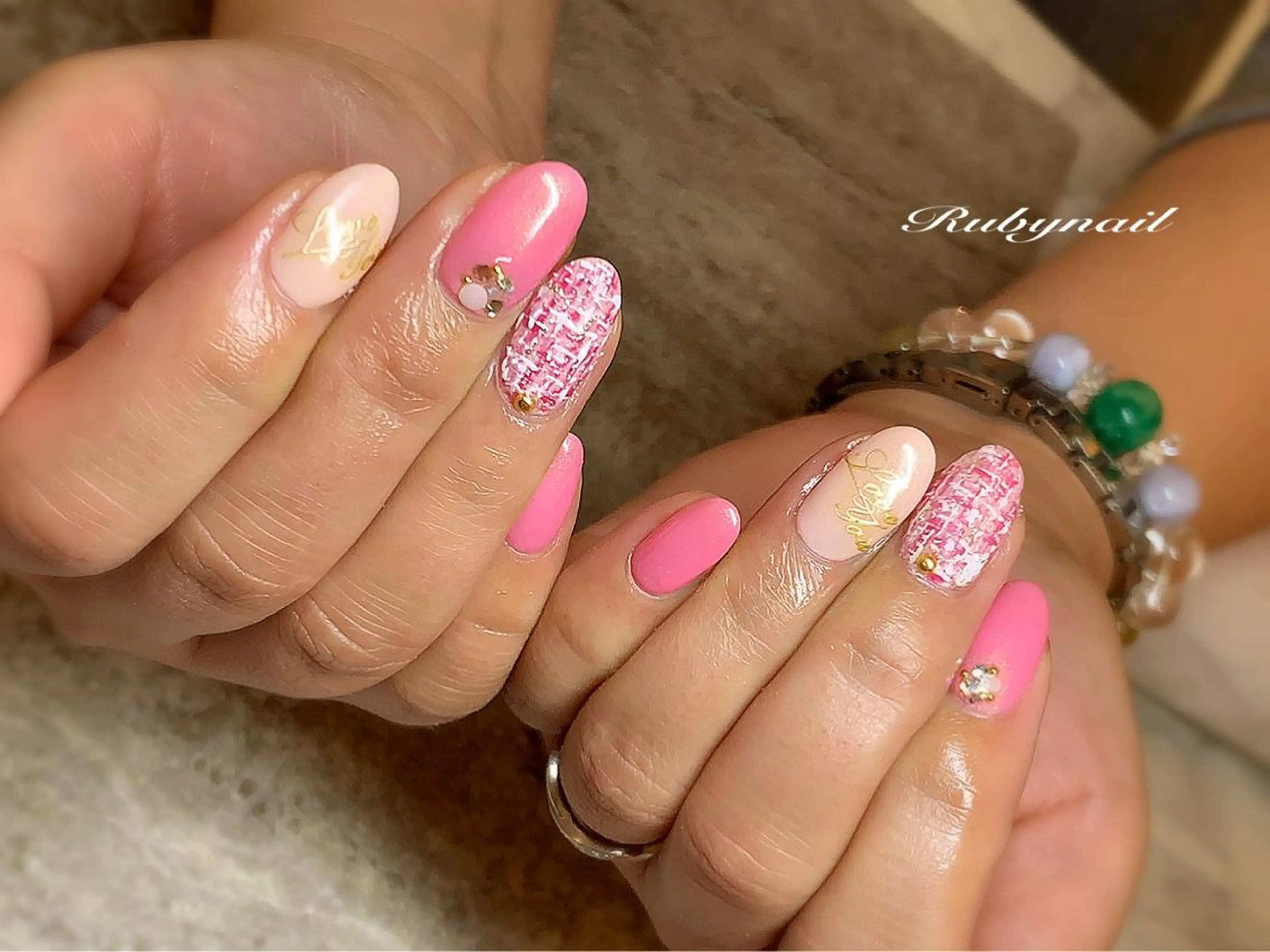 ネイル オフィスネイル ツイードネイル Rubynail所属・プライベートサロン Rubynailのネイルデザイン