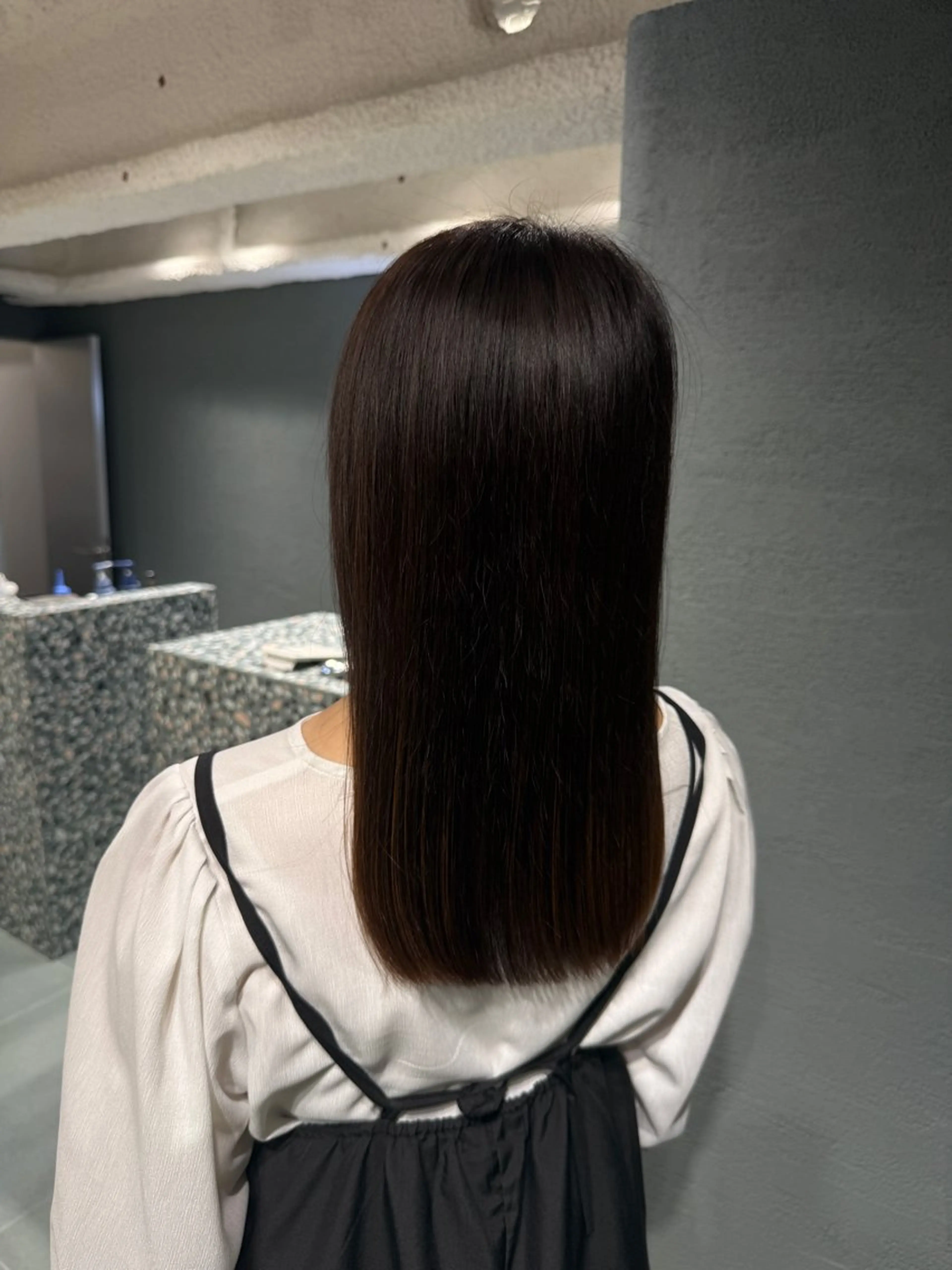ミディアム カラー せな立川レディース メンズカットモデルのヘアスタイル