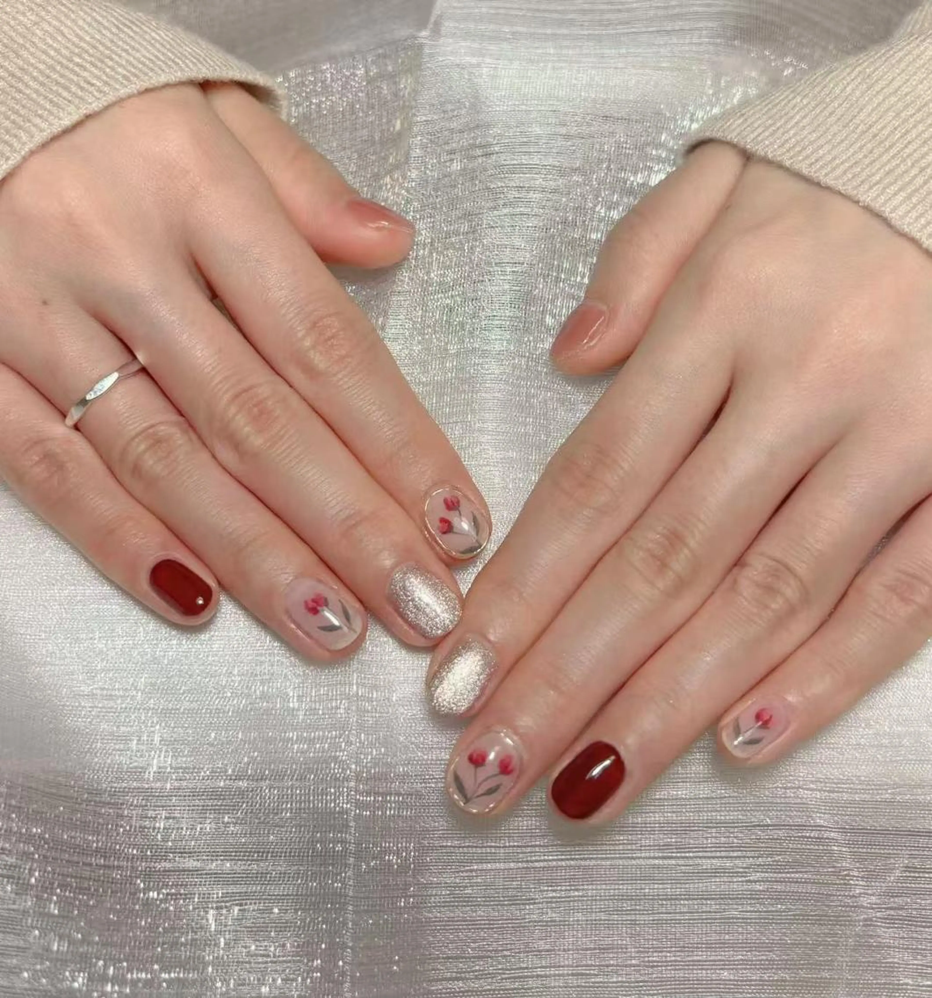 ネイル アートネイル 長さ出し ジェルネイル 韓国ネイル 持ち込み ハンドネイル ハンドケア Hana Bloom Nail💜Akiのネイルデザイン
