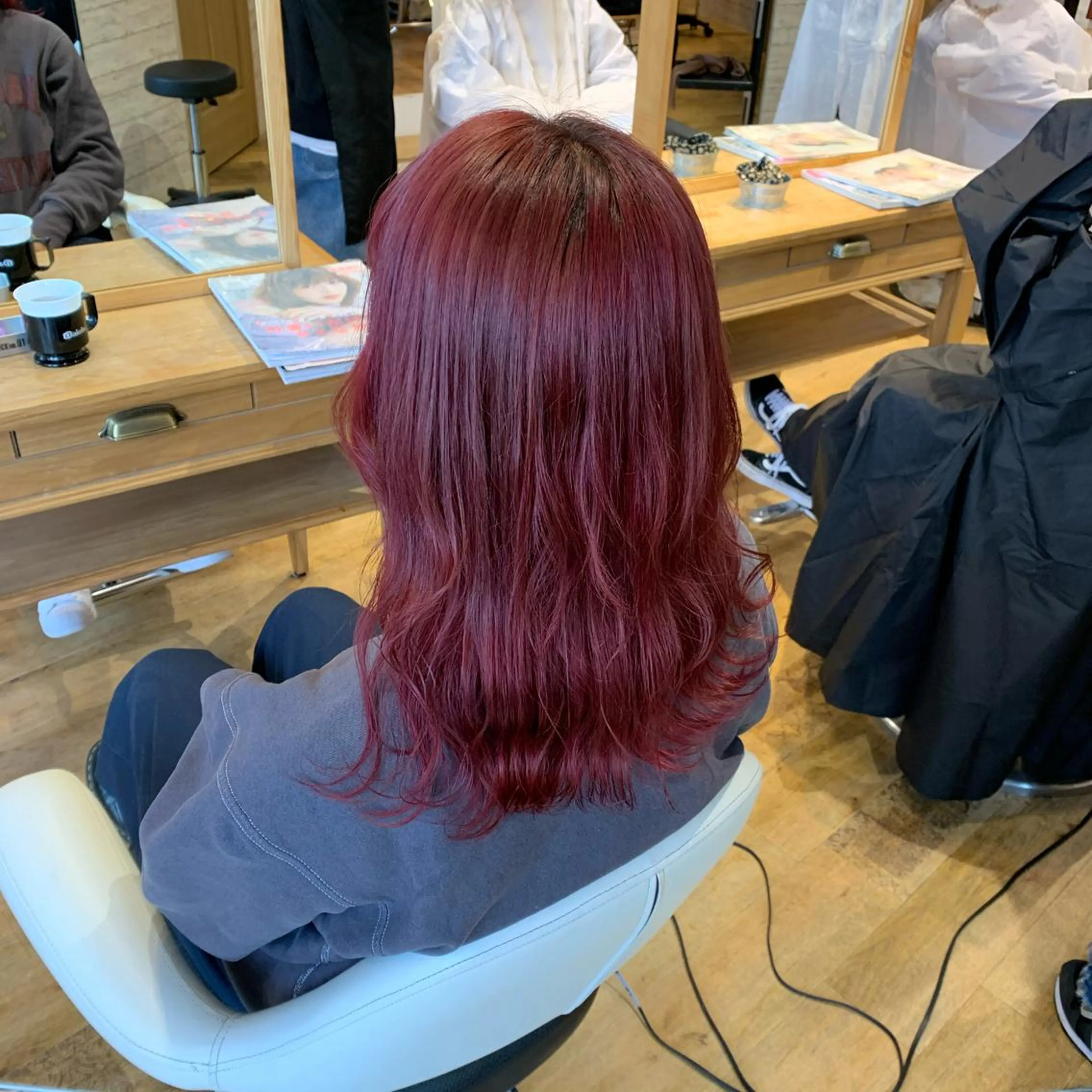 セミロング カラー ラベンダーカラー オレンジ GOTODAYシェアサロン所属・天野 利咲のヘアスタイル