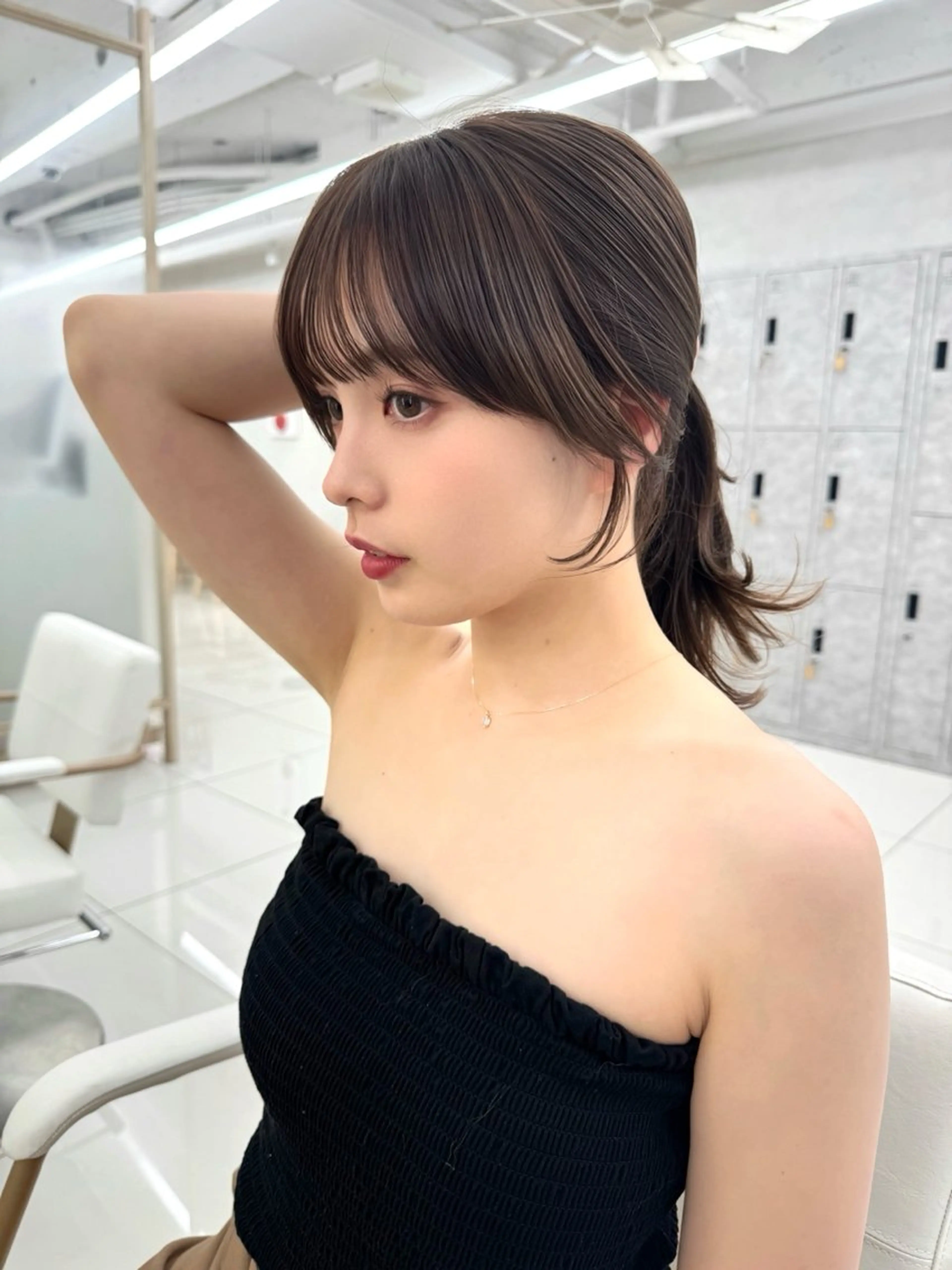 セミロング カット レイヤー/韓国/ 顔周り/しんやのヘアスタイル