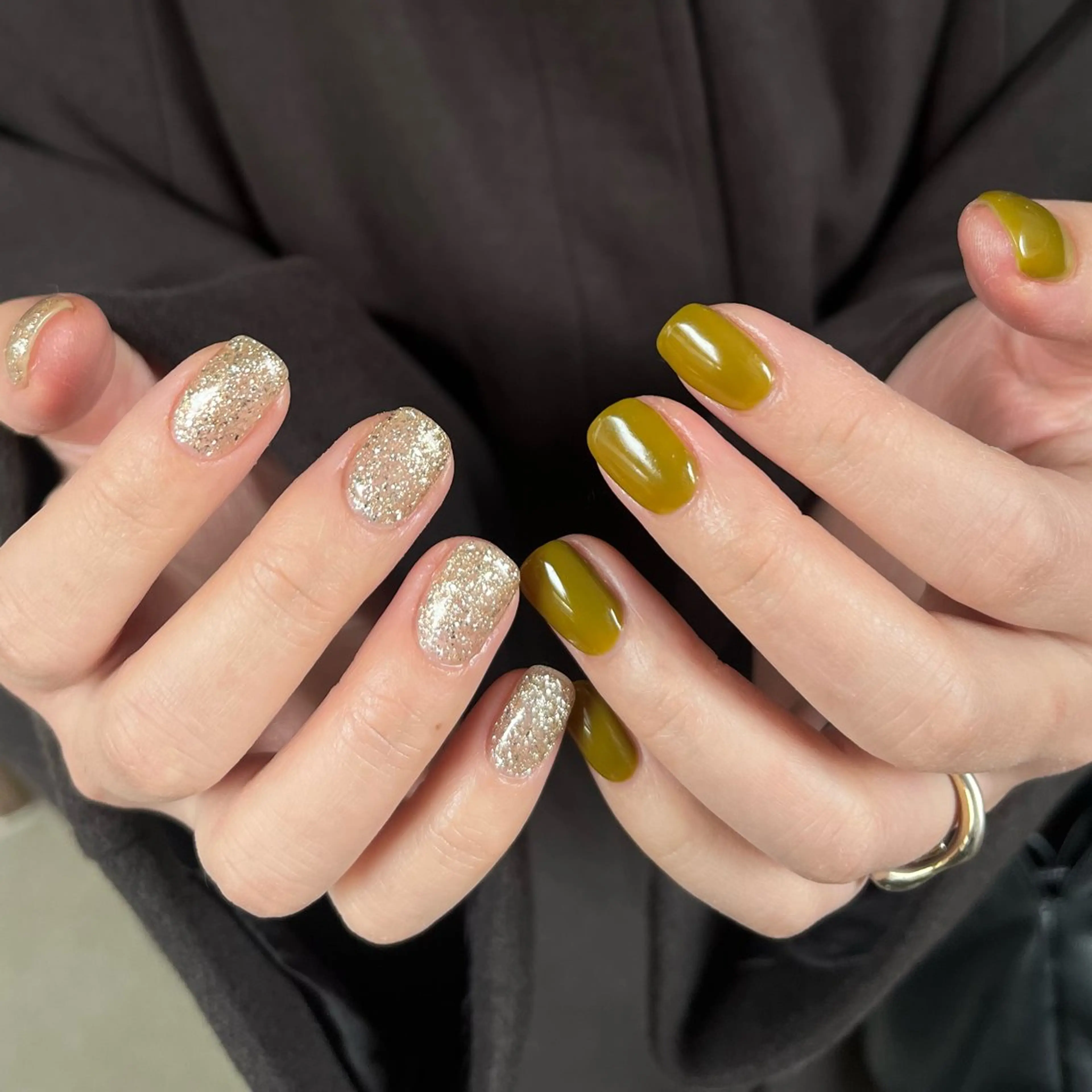 ネイル グリーン ハンドネイル vegh.所属・vegh. nail/阿波座のネイルデザイン