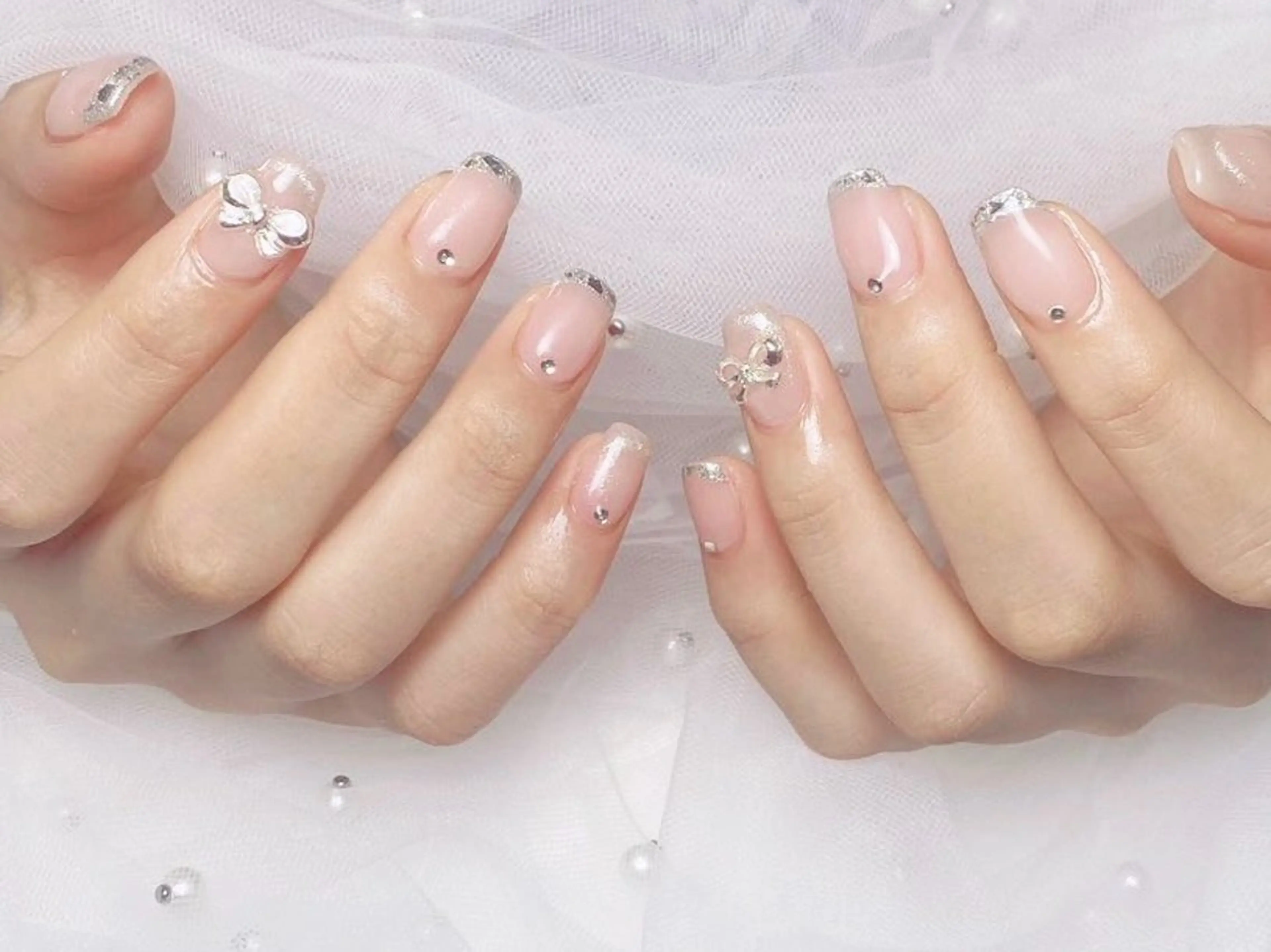 ネイル フレンチネイル ジェルネイル ハート 韓国ネイル マグネットネイル ハンドネイル ネイルサロン lotusのネイルデザイン