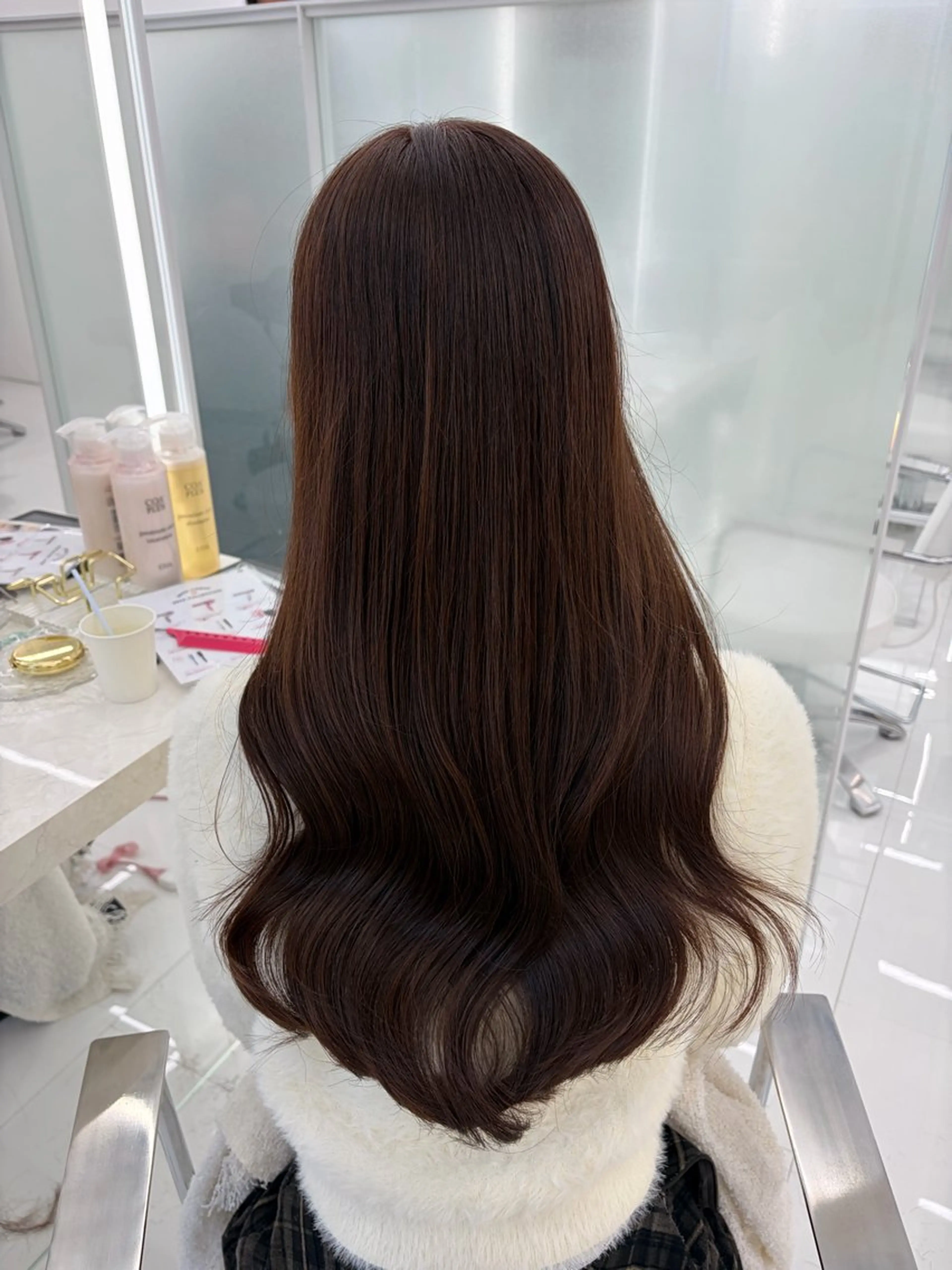 ロング カラー ブラウンカラー ショコラブラウン カット ヘアカラー トリートメント COAPLUS所属・韓国/レイヤー/ 前髪/Asamiのヘアスタイル