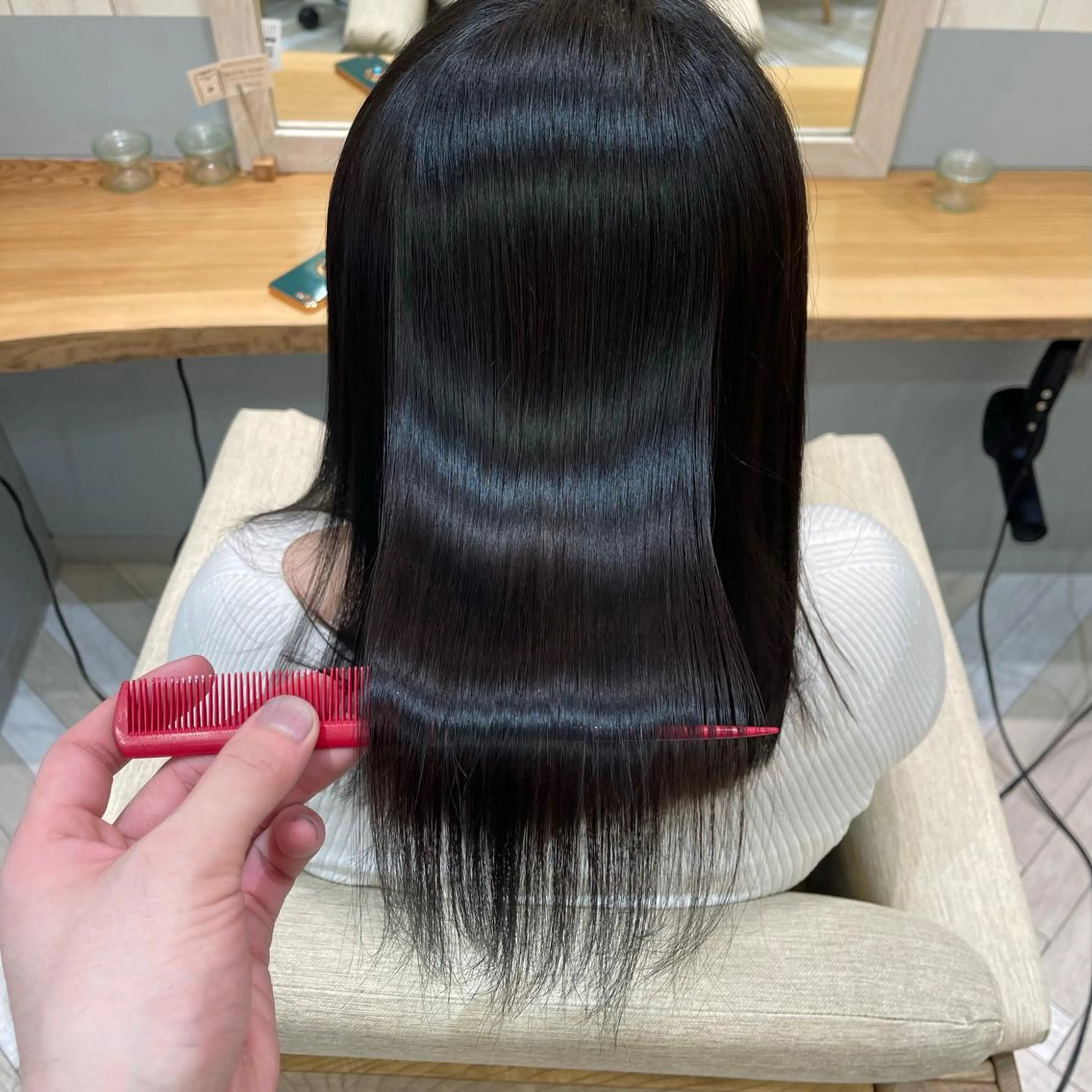 ミディアム カラー 縮毛矯正 トリートメント 新宿/髪質改善/ボブ 韓国レイヤー大重聖斗のヘアスタイル