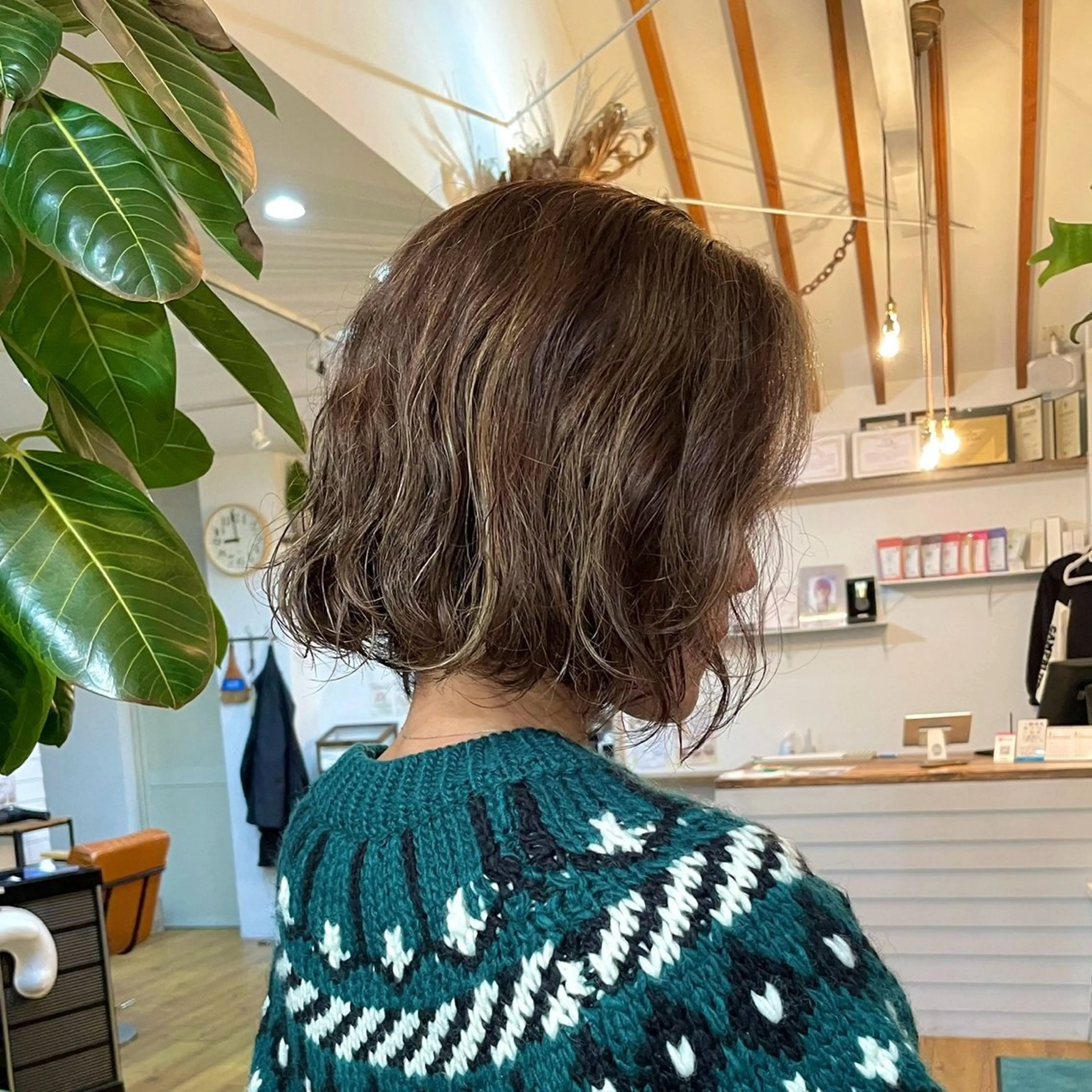 ミディアム カラー ハイライトカラー ハイライト 奥田 誠司のヘアスタイル