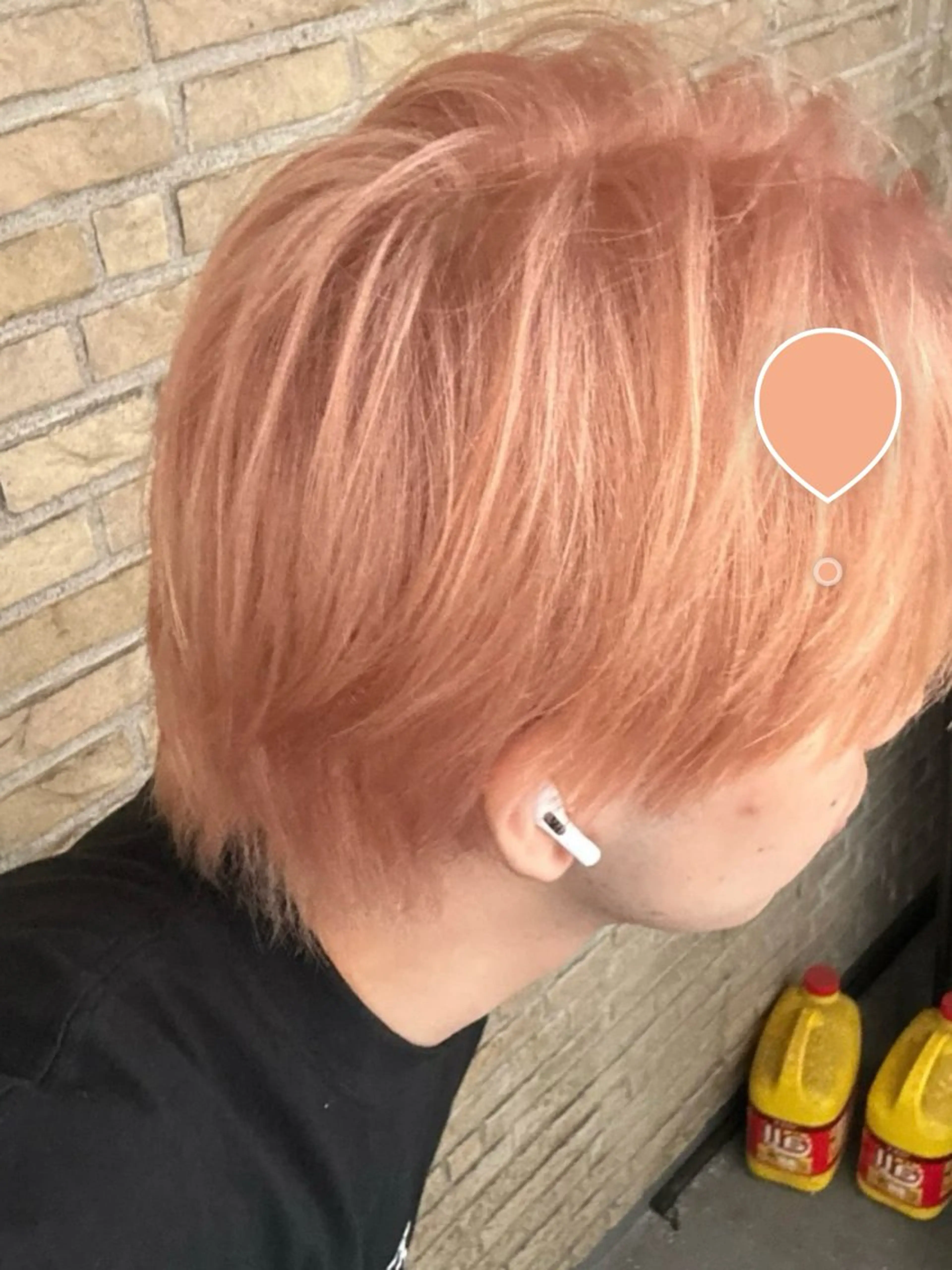 カラー メンズ メンズブリーチ ブリーチ ピンクカラー 谷脇 杏のヘアスタイル