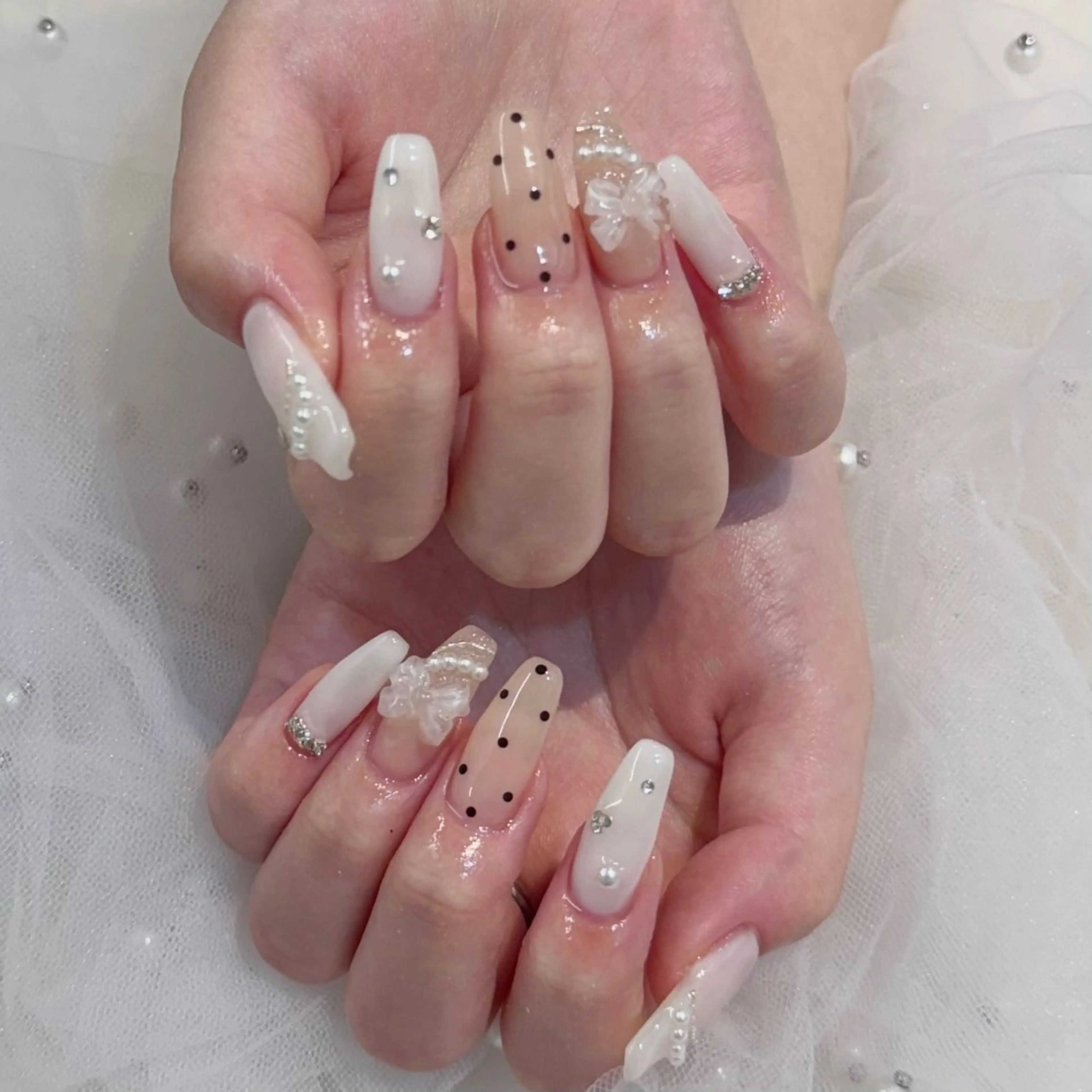 ネイル 長さ出し ハンドネイル ハンドケア Chizuru ☾ ໋のネイルデザイン