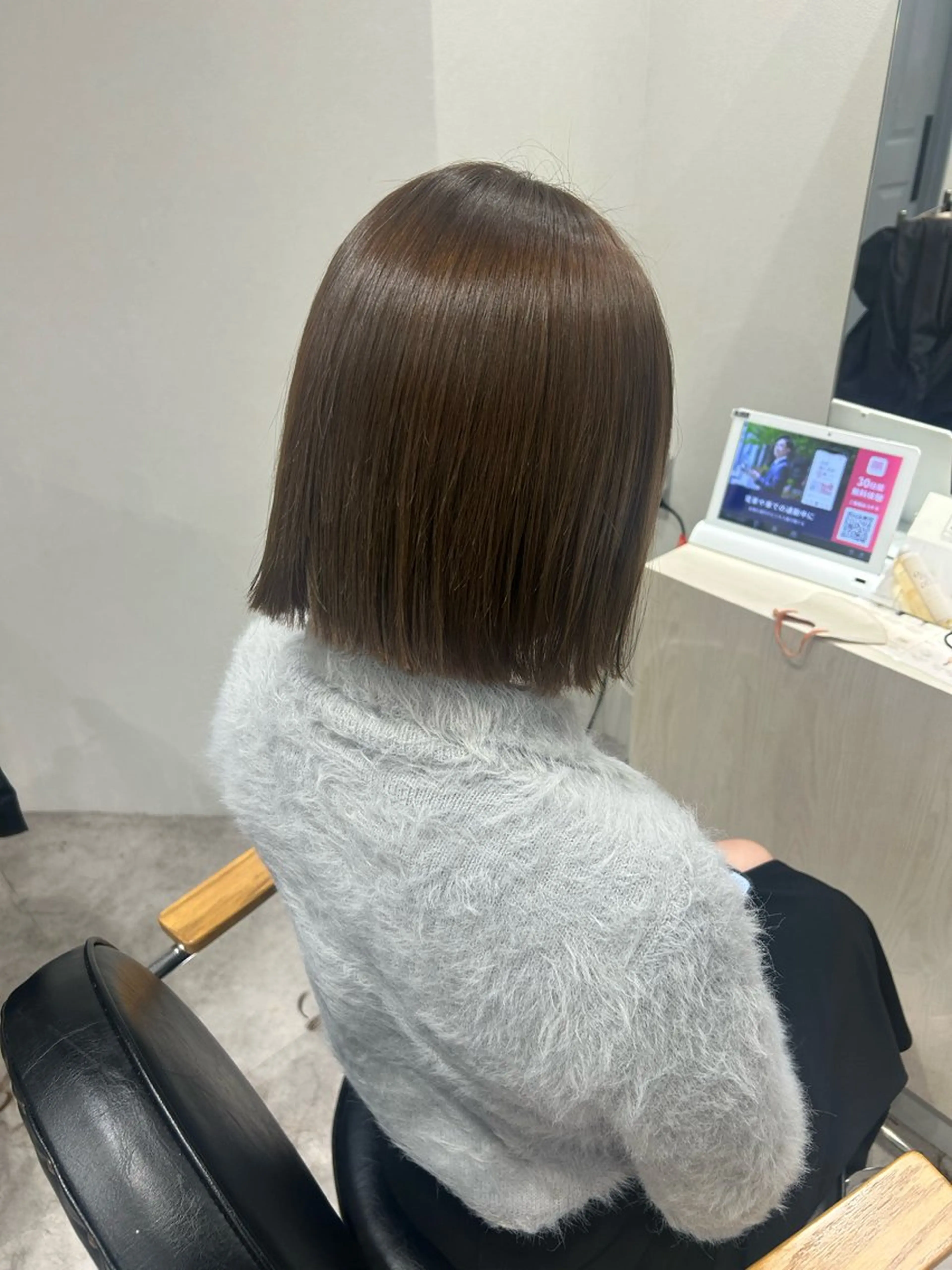 ミディアム カラー ヘアアレンジ ベージュカラー ヘーゼル ヘアカラー ボブ /ニュアンス/ satomi🧸💖のヘアスタイル