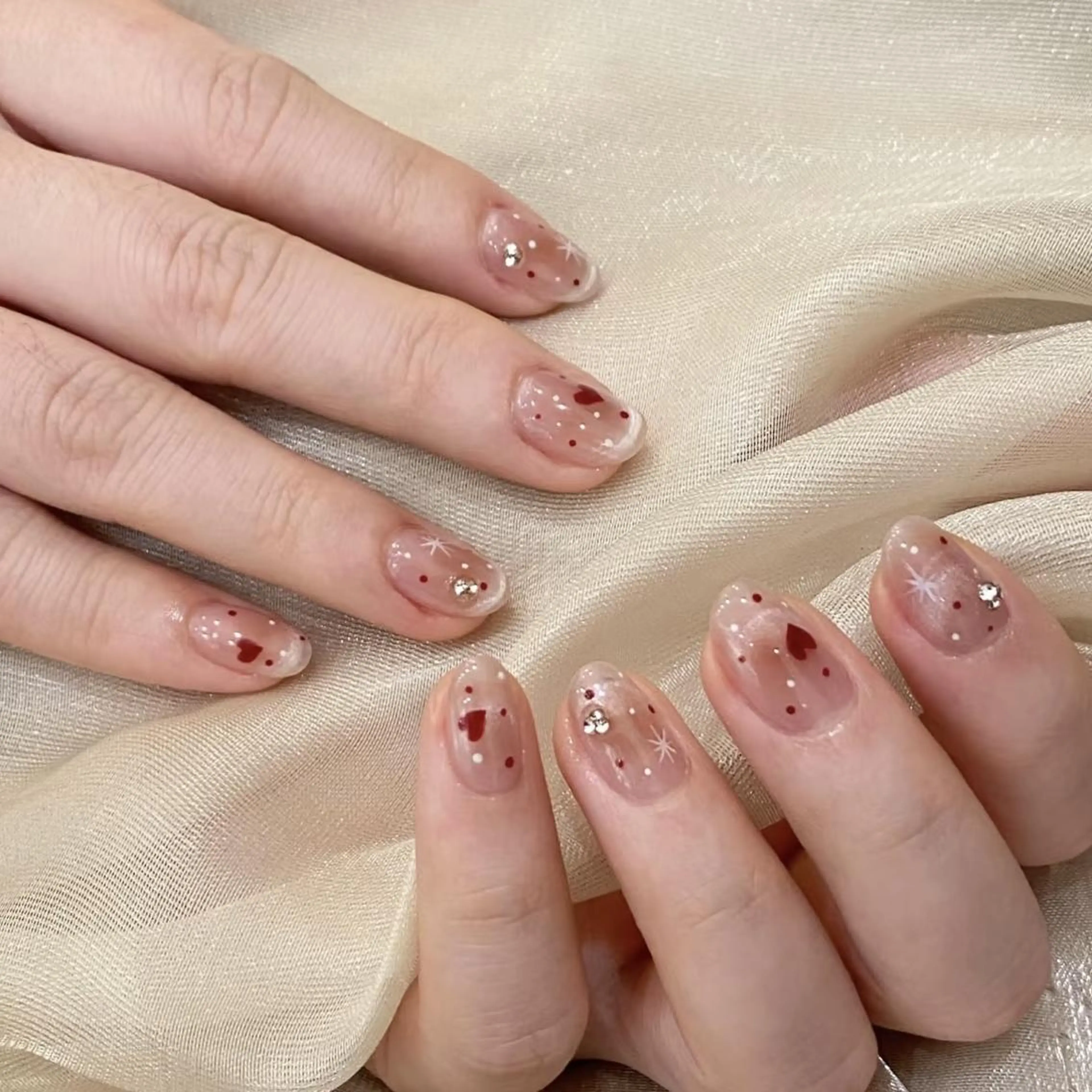 ネイル ハート バレンタイン ハンドネイル Miya🎀 nailのネイルデザイン