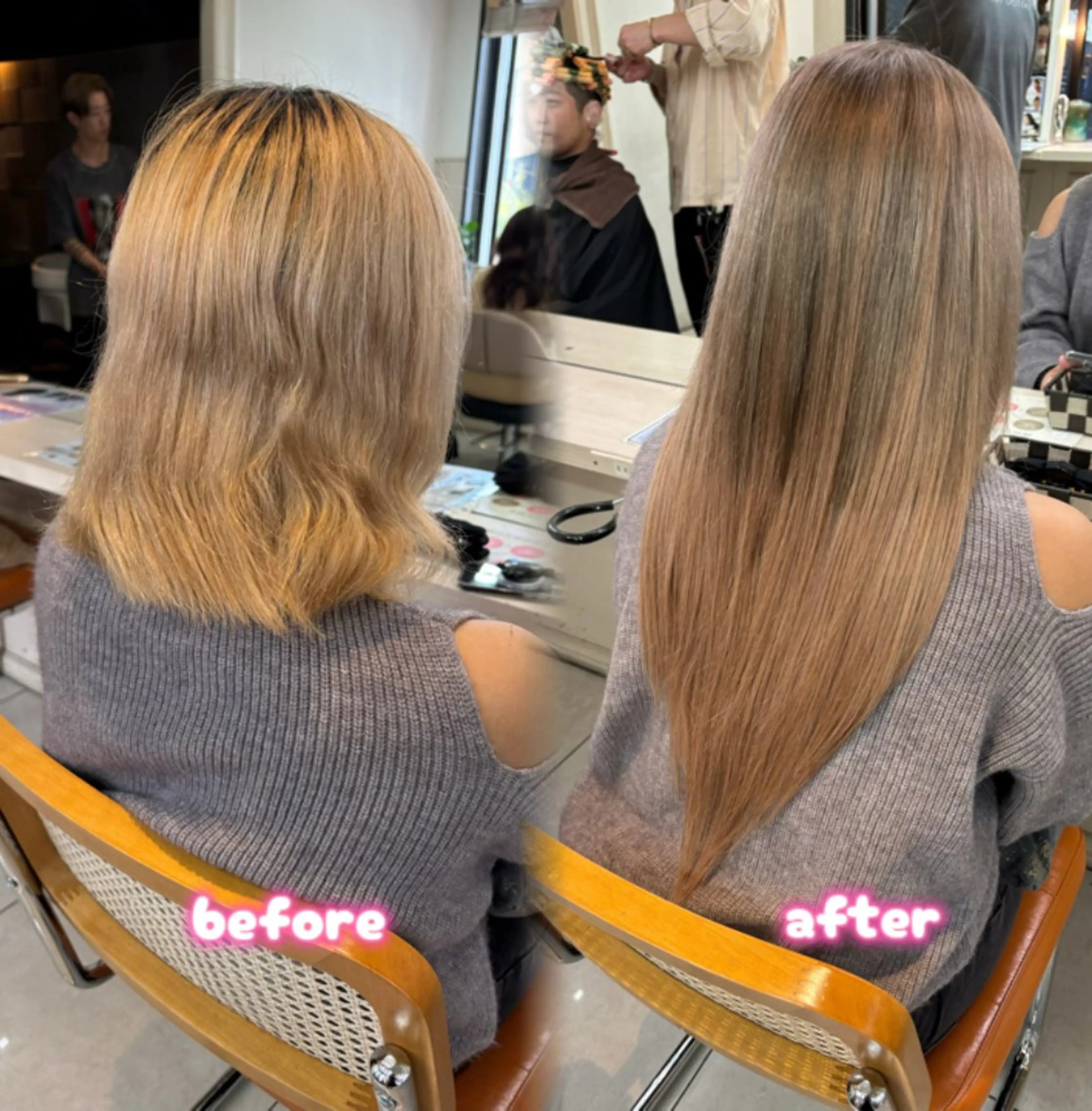 ロング カット ヘアカラー エクステ 横浜🎶エクステ💟 ピンク🩷なつみ🎀のヘアスタイル