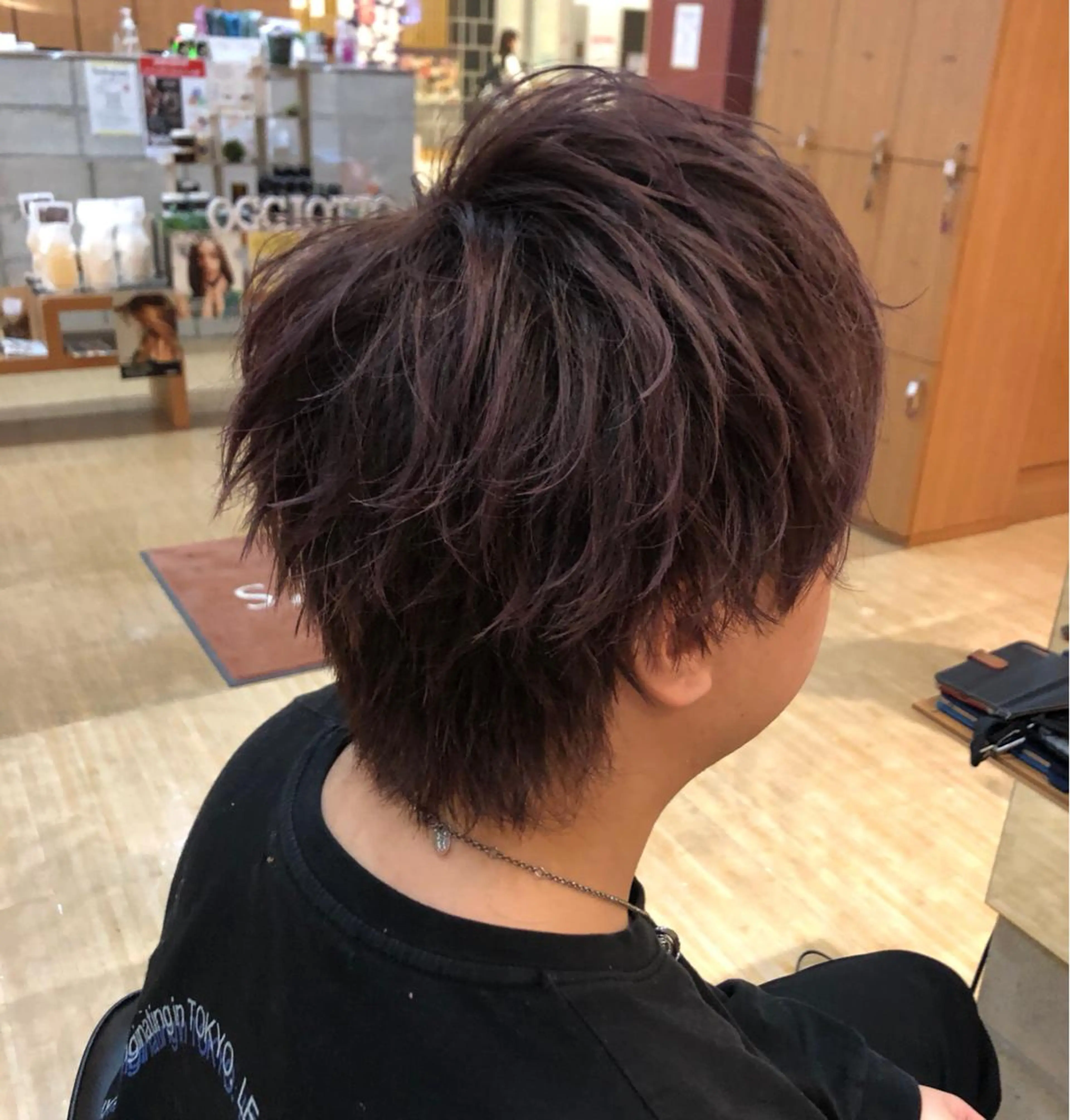 ショート カラー メンズ メンズウルフカット ピンクカラー バイオレットカラー ウルフカット ショート/レイヤー /札幌/小山内のヘアスタイル