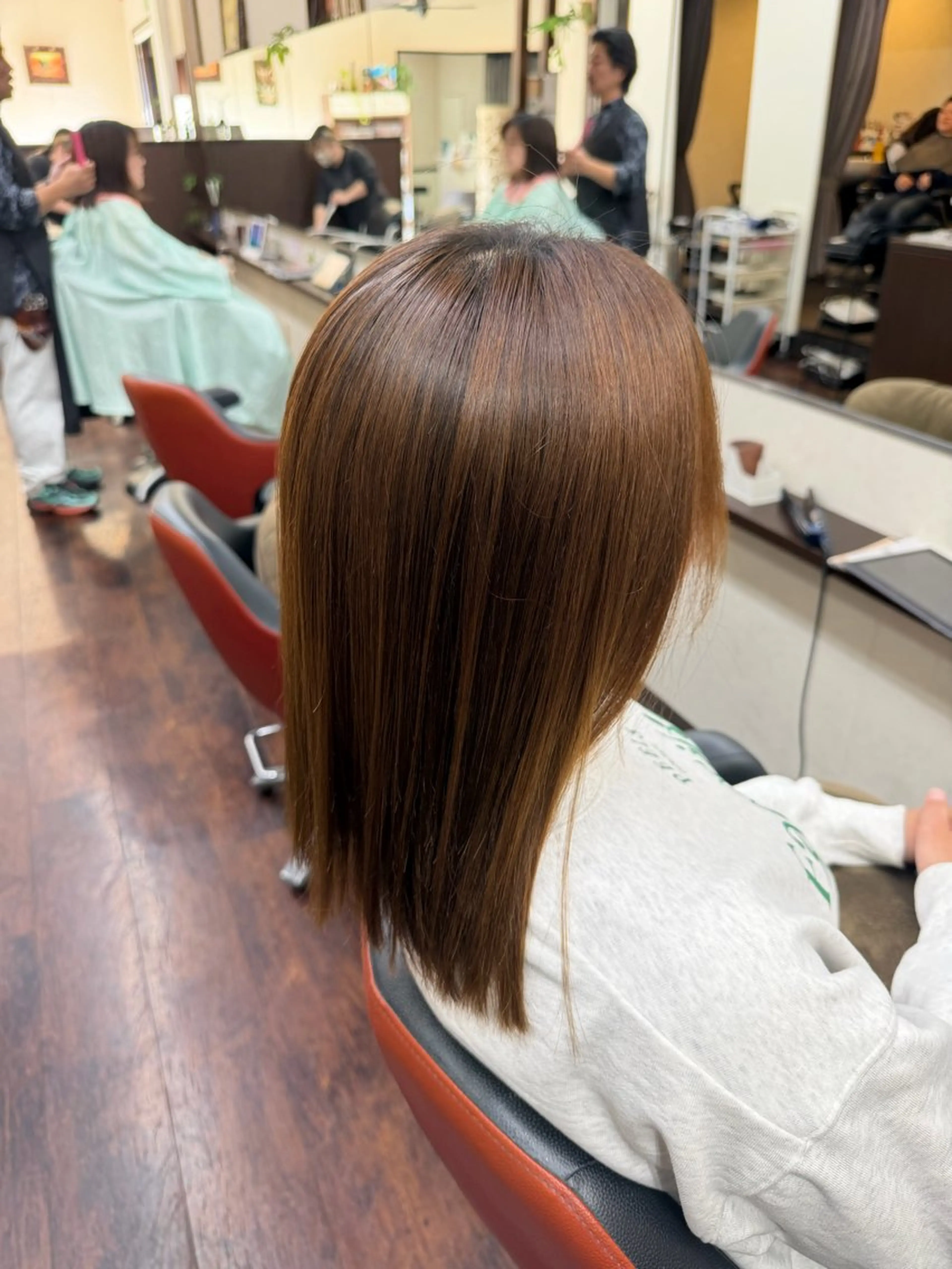 ミディアム 縮毛矯正 縮毛矯正 鈴木 晴紀のヘアスタイル