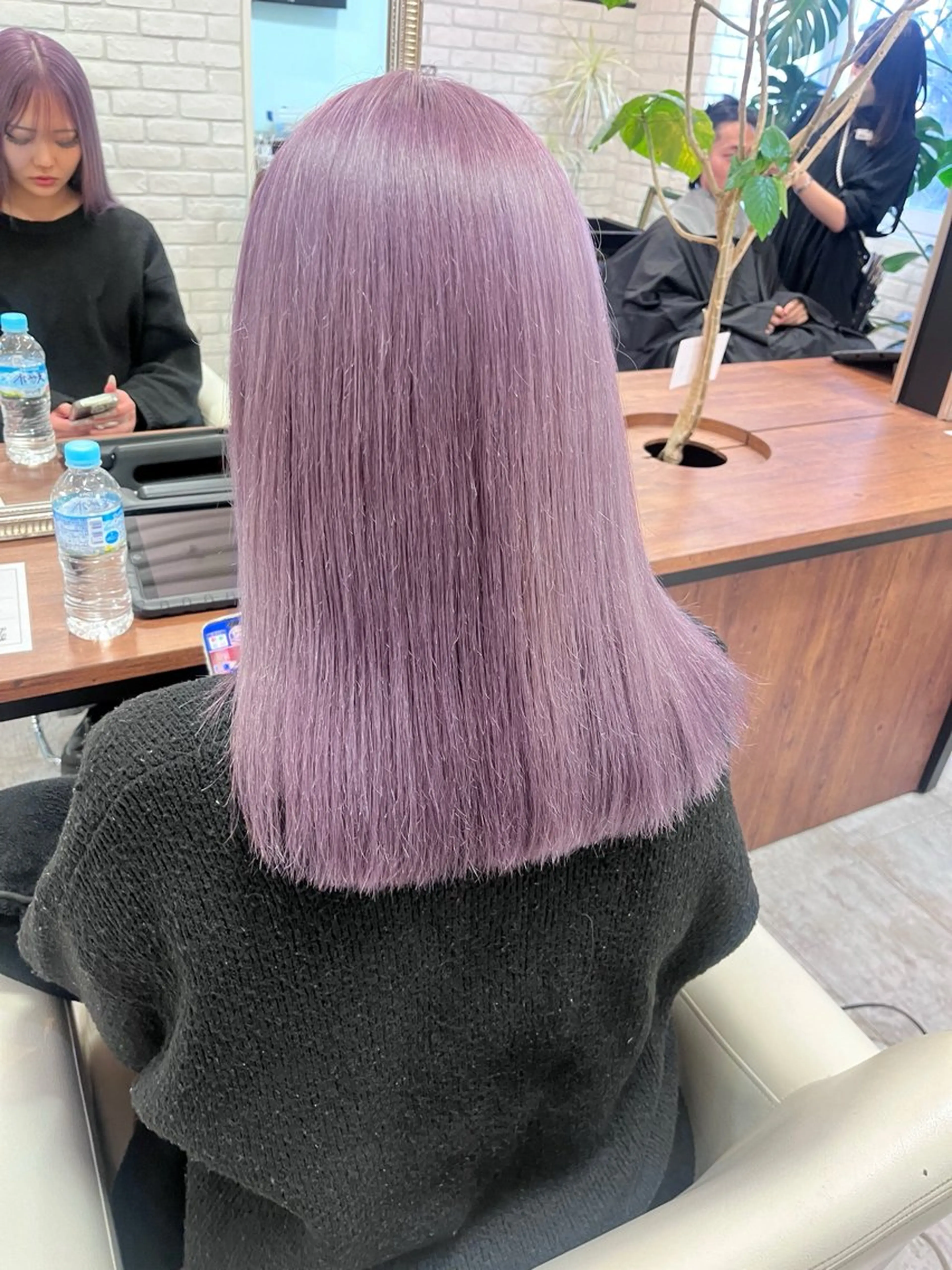 セミロング ピンクラベンダー カット ヘアカラー トリートメント ブリーチなし/ レイヤー🌿runaのヘアスタイル