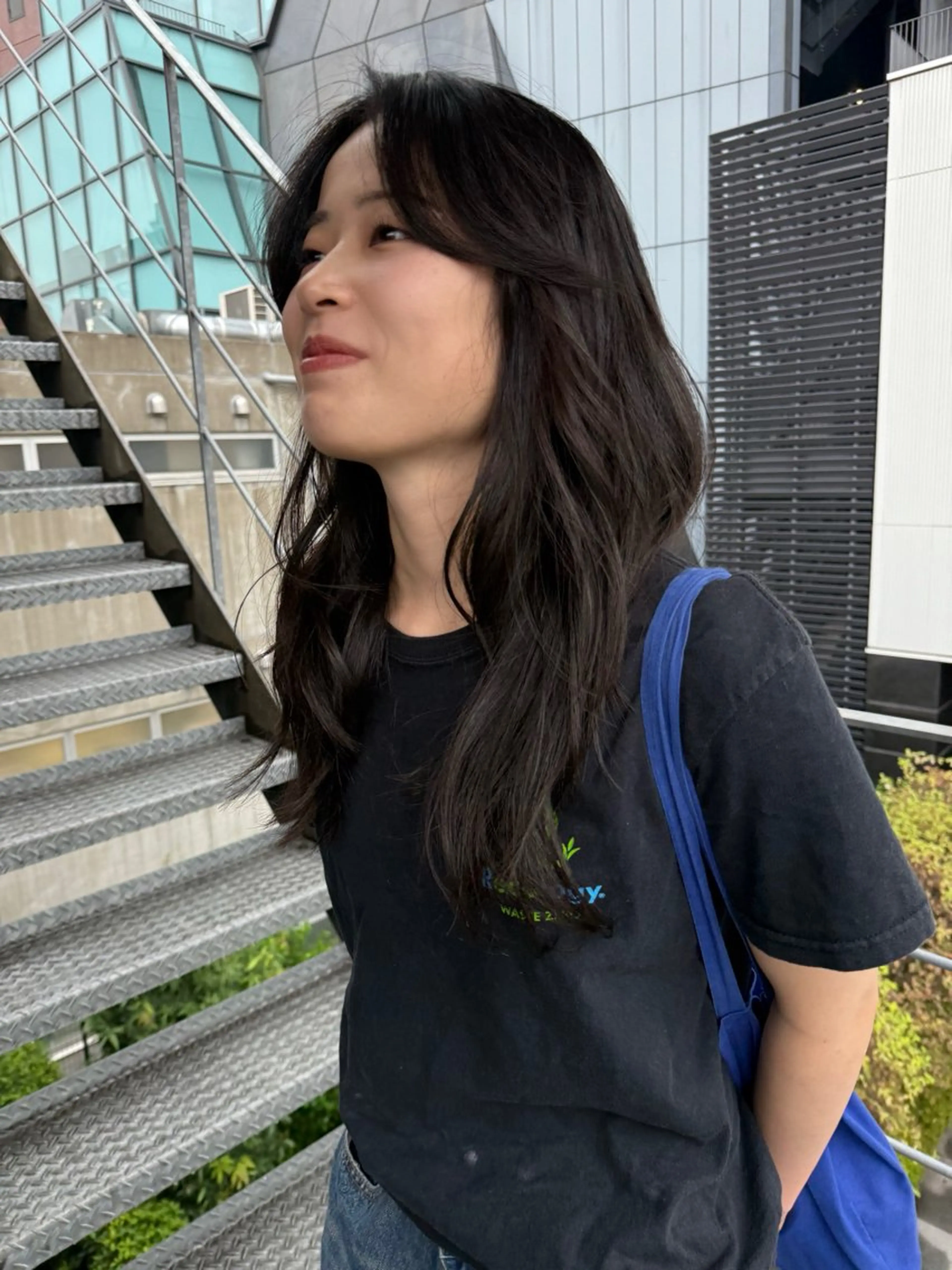 ロング ハッシュカット ハイレイヤー 韓国風ヘア レイヤーカット カット ヘアカラー レイヤーカット\ウル フ　chinatsuのヘアスタイル