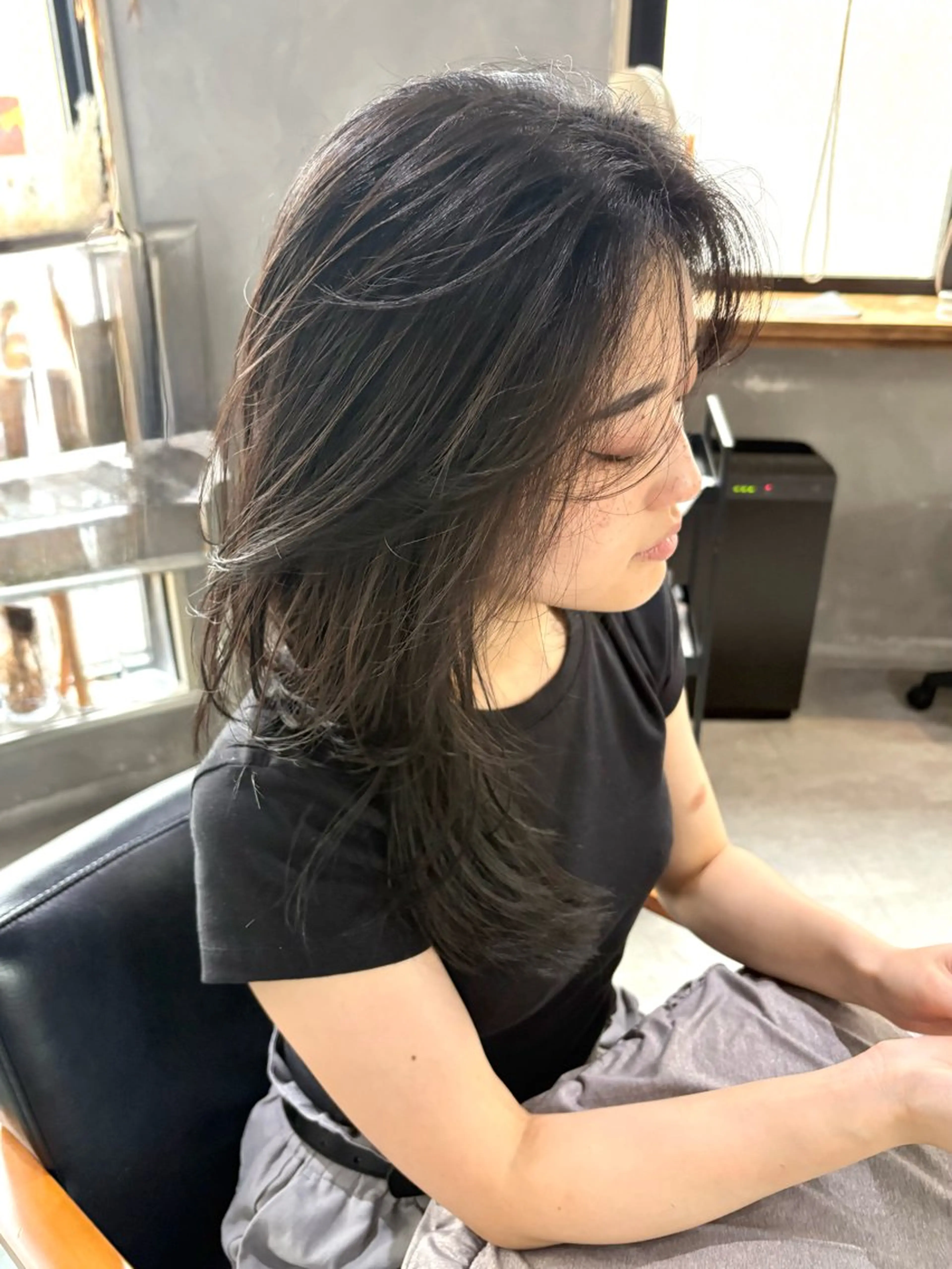 ロング カラー カット ヘアカラー すぎもと さき⚡️ レイヤー･*パーマのヘアスタイル