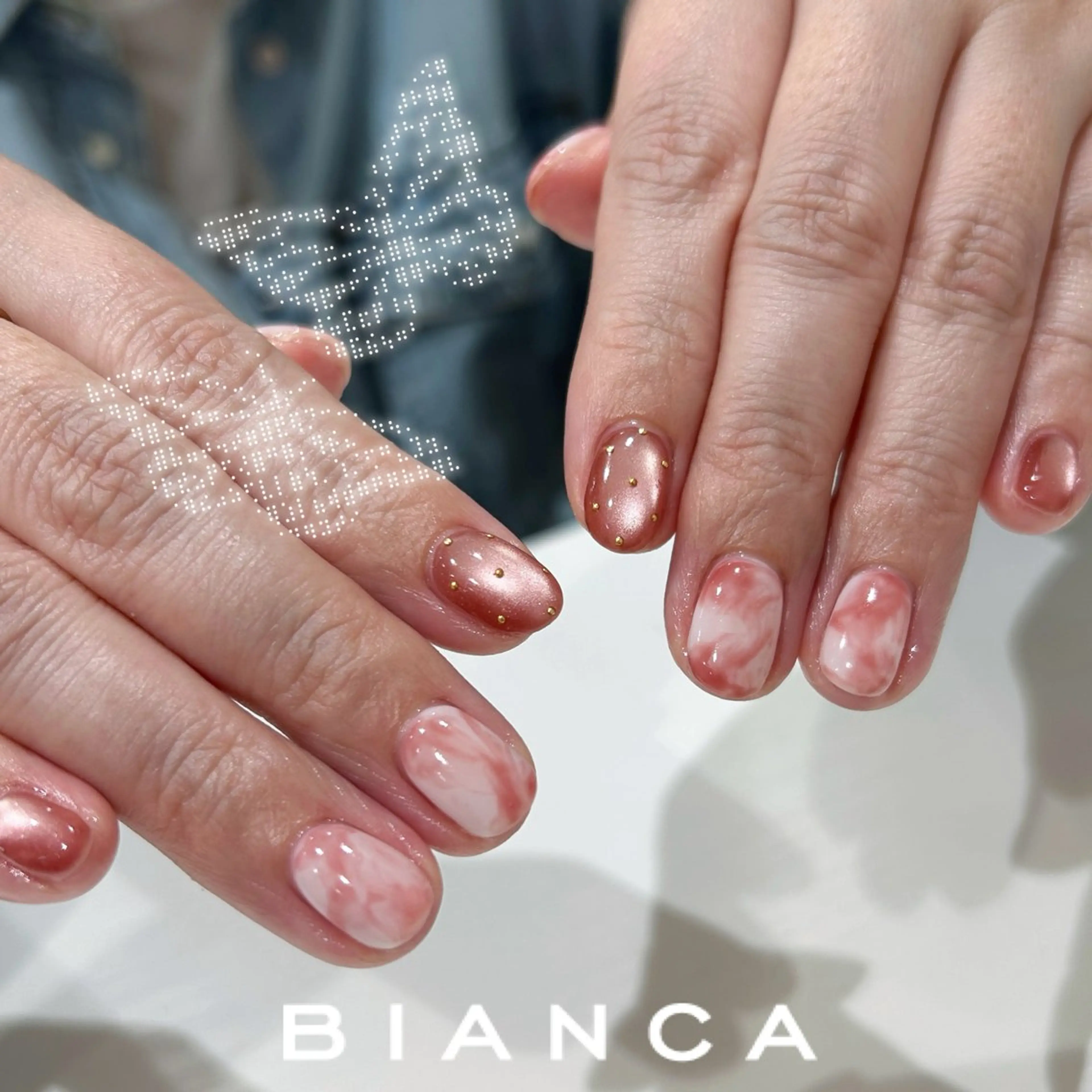 ネイル ハンドネイル Bianca 川口 moe˖ ࣪⊹のネイルデザイン