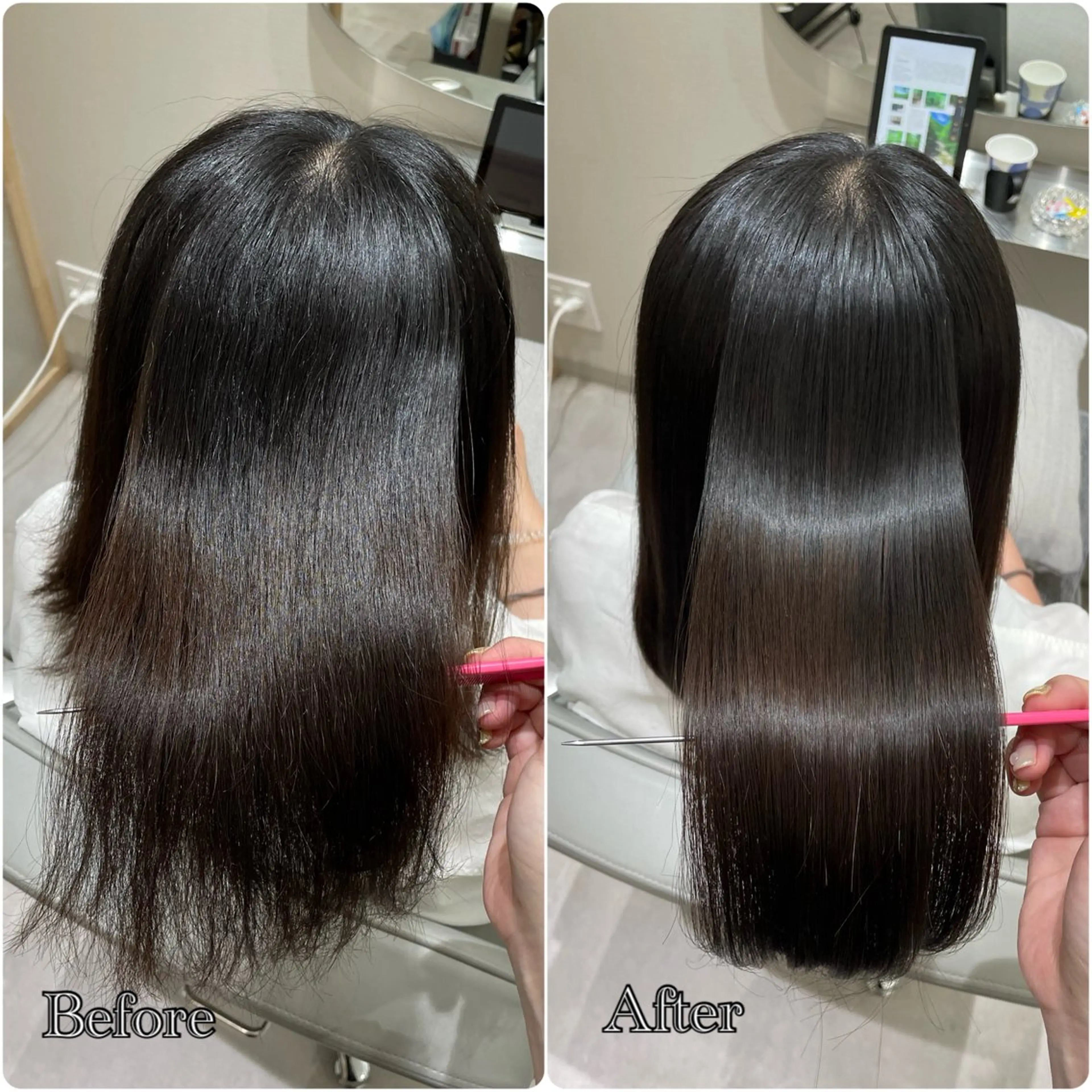 【梅雨対策☔️】艶髪ストレート(縮毛矯正)+ZinaオリジナルPremiere髪質改善トリートメントの写真