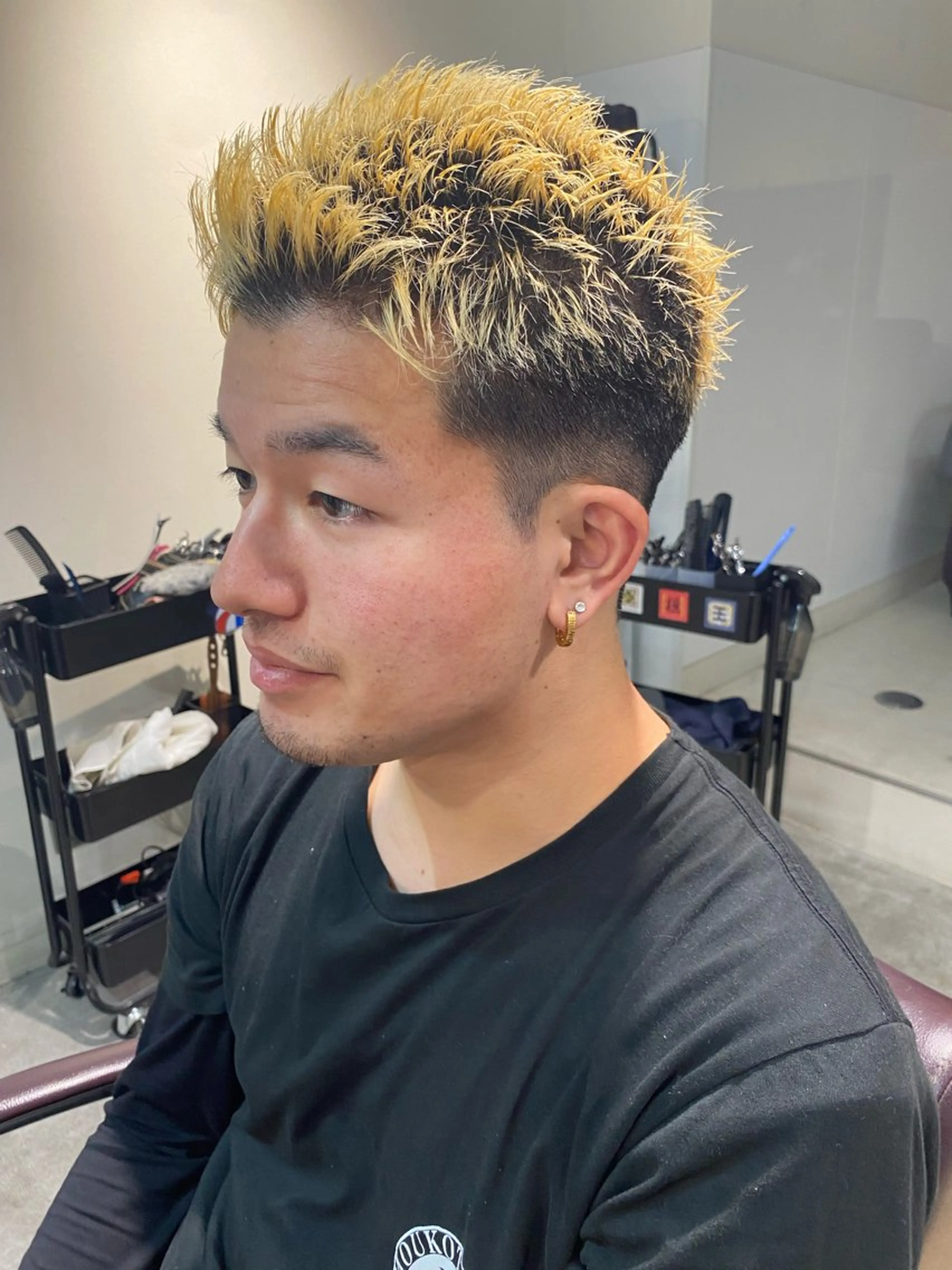 ショート ヘアアレンジ メンズ ヘアカラー パーマ特化/フェザー パーマシャドウ/真生のヘアスタイル