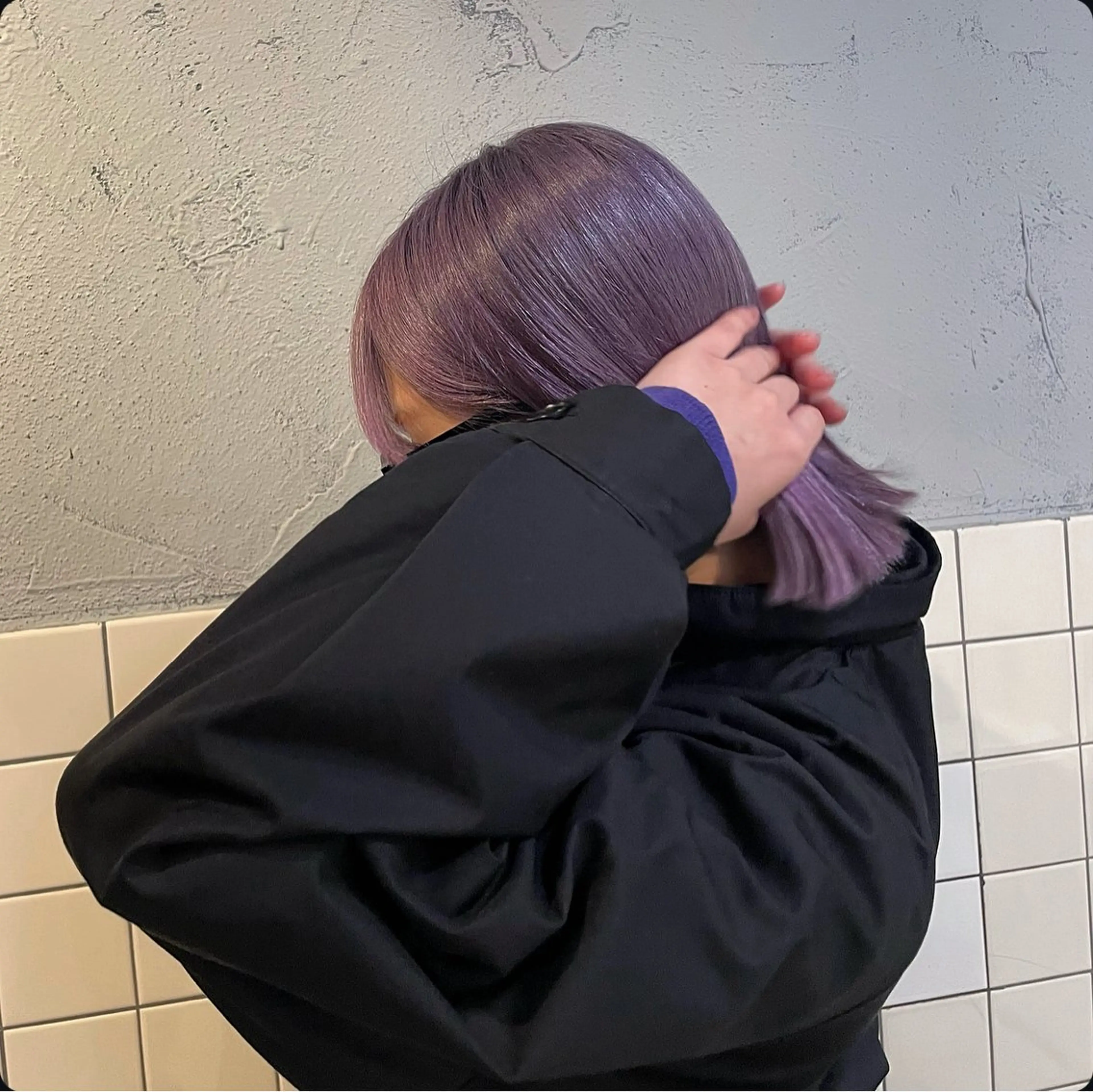 カラー ブリーチ ラベンダーカラー Revie  hair所属・Hiyori/透明感 /ボブ/矢場町のヘアスタイル