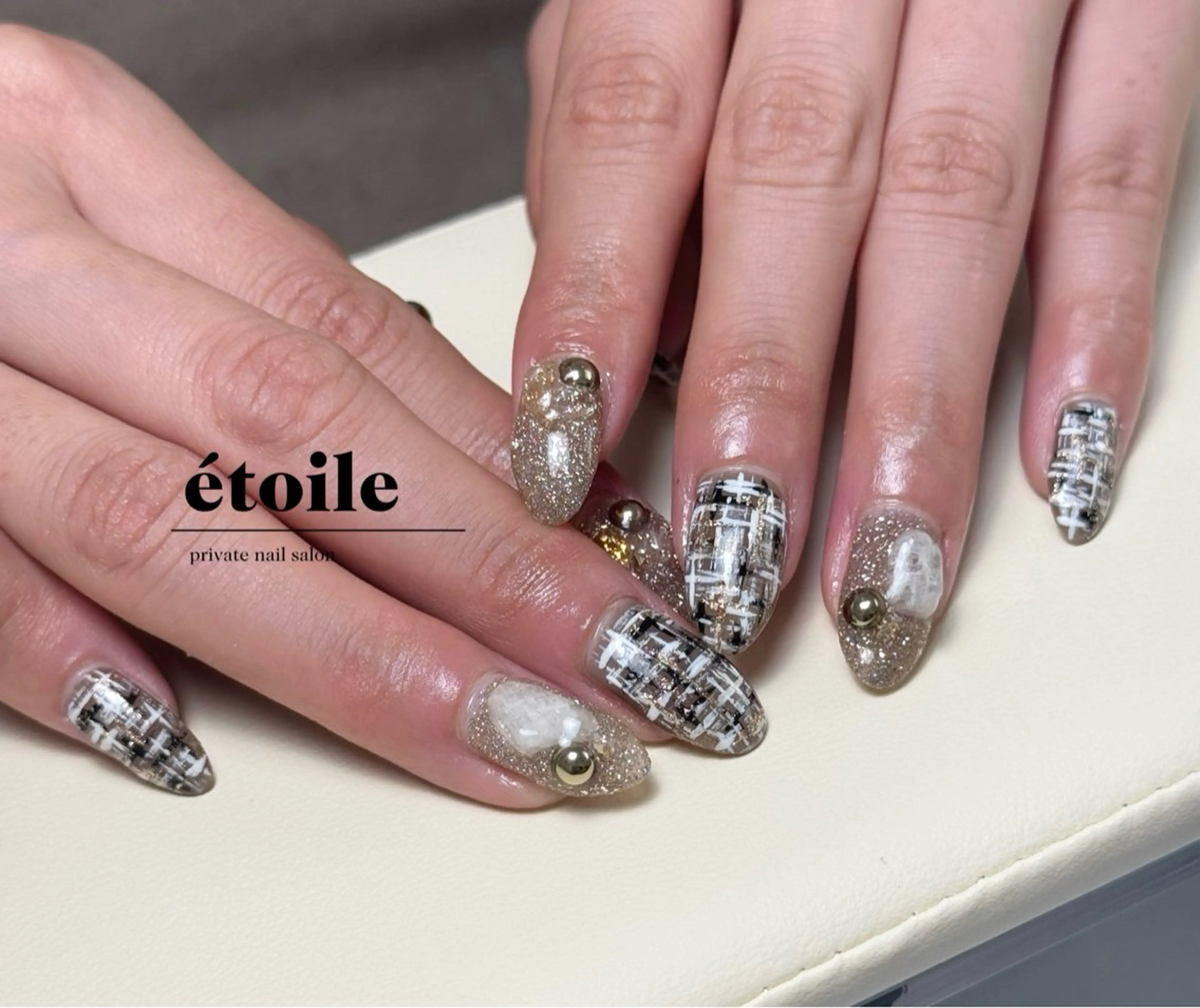 ネイル フラッシュネイル ツイードネイル étoile ｜ayaのネイルデザイン