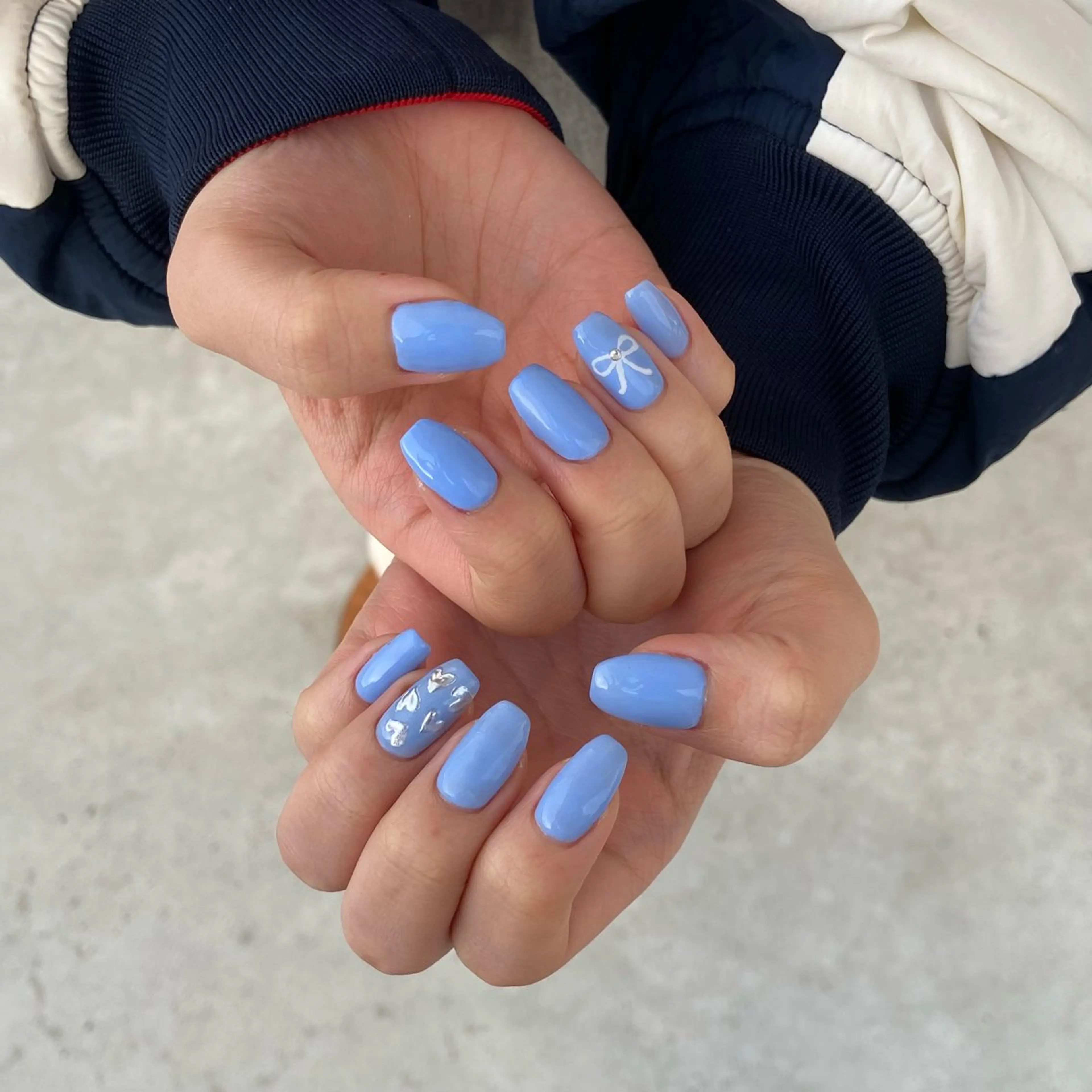 ネイル ブルー ピンク Risa 梅田/南森町ネイルのネイルデザイン