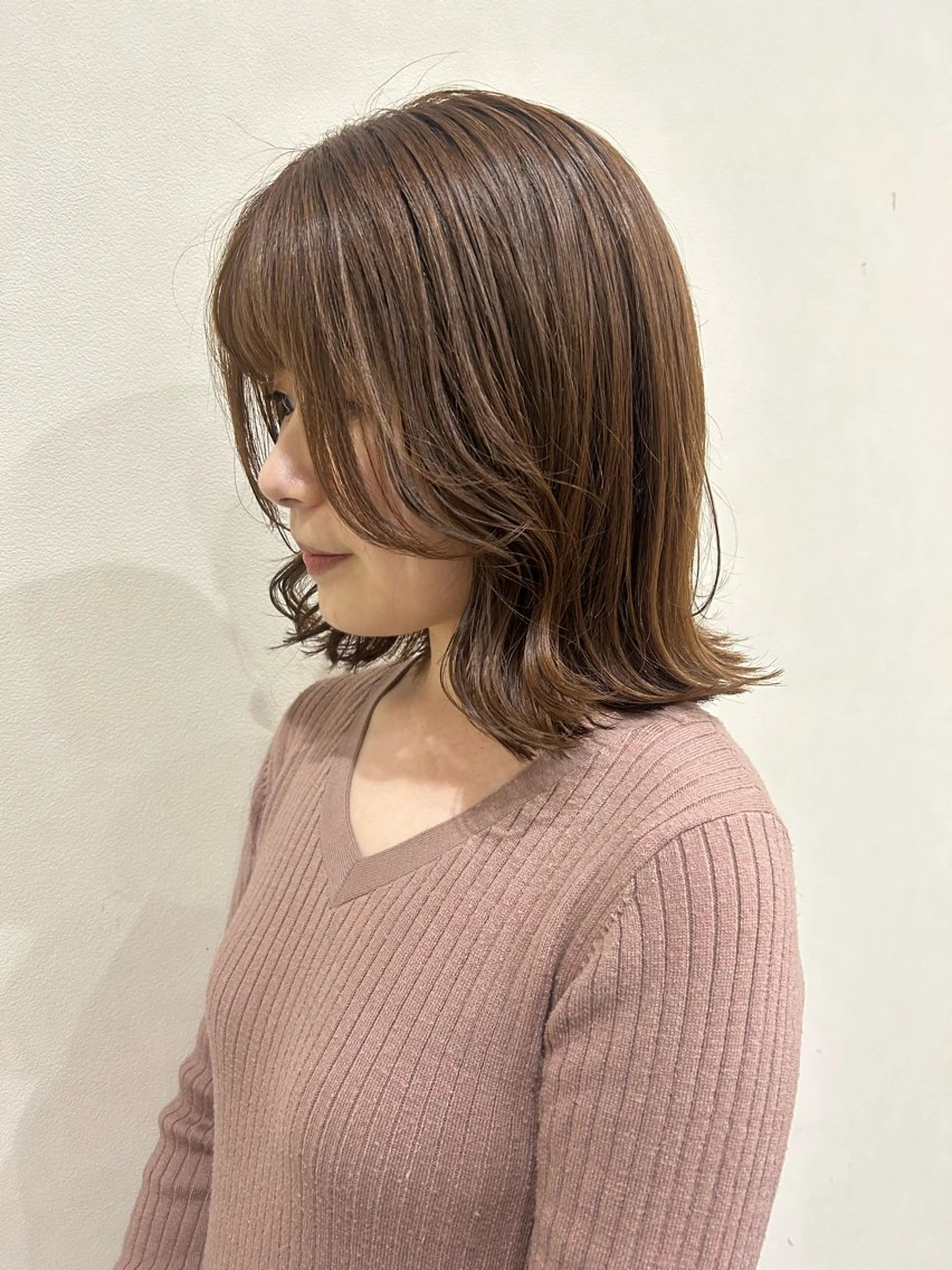 ミディアム カット ヘアカラー トリートメント ボブ/透明感カラー 🧸YUI❤️のヘアスタイル