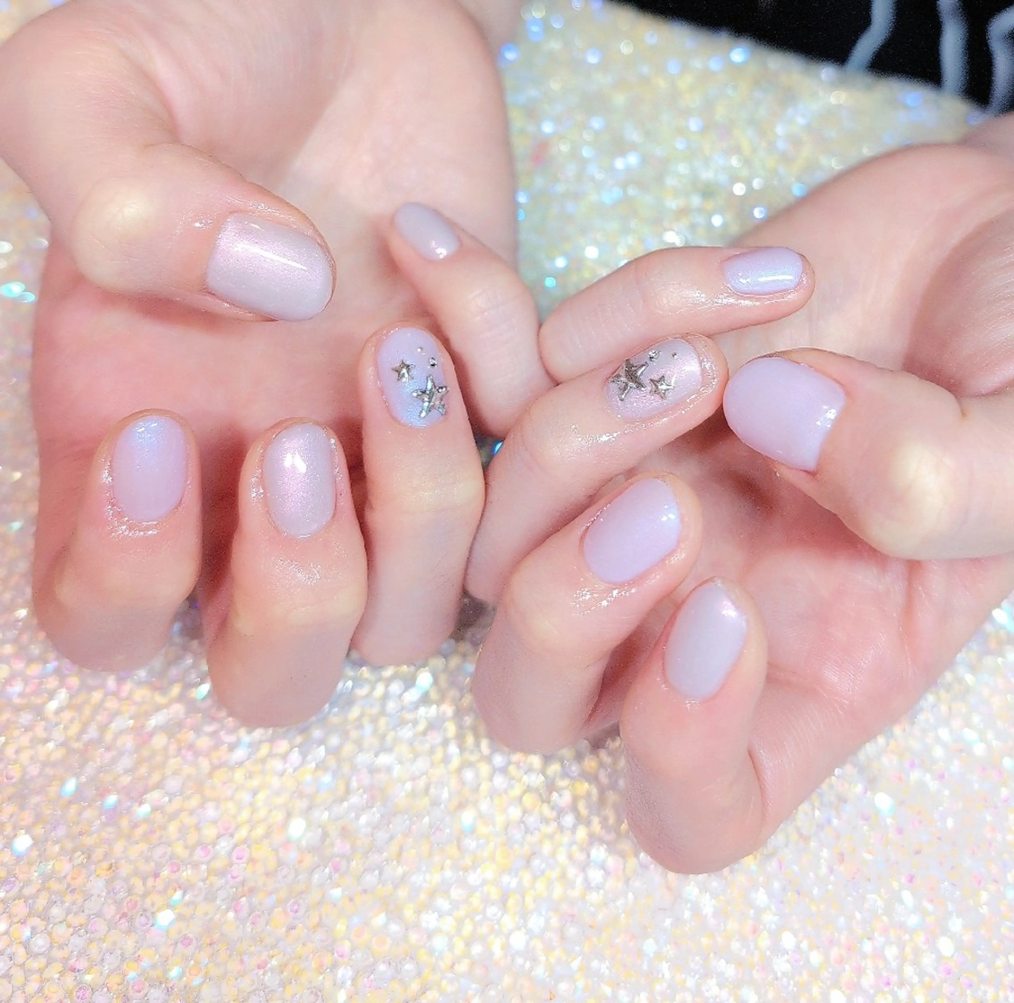 ネイル 長さ出し ジェルネイル 韓国ネイル マグネットネイル ニュアンスネイル I LOVE ME  NAIL.｡.:*♡のネイルデザイン