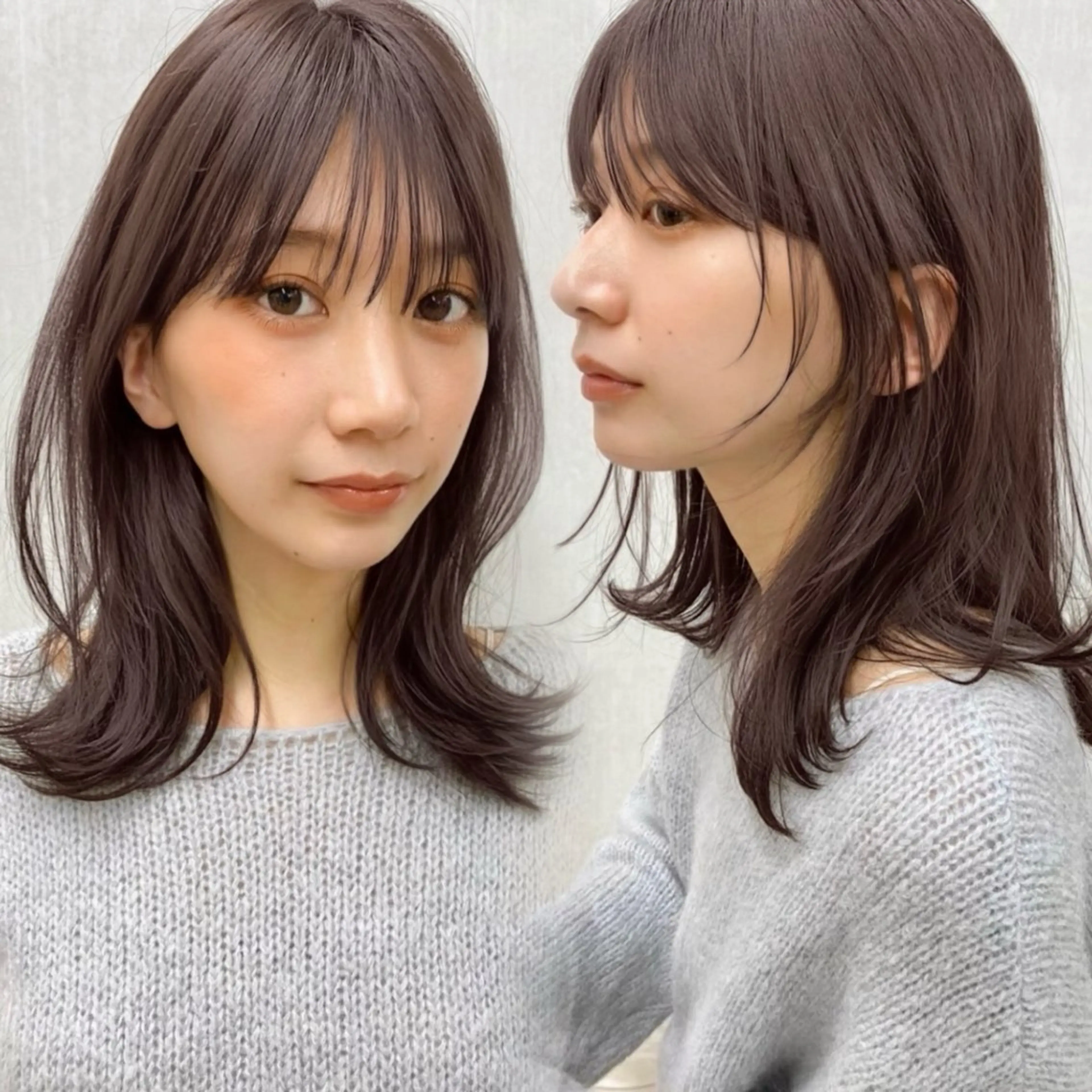 ミディアム カラー ミディアムレイヤー くびれヘア レイヤーカット カット ヘアカラー トリートメント TOI所属・内野   龍海 / レイヤーカットのヘアスタイル