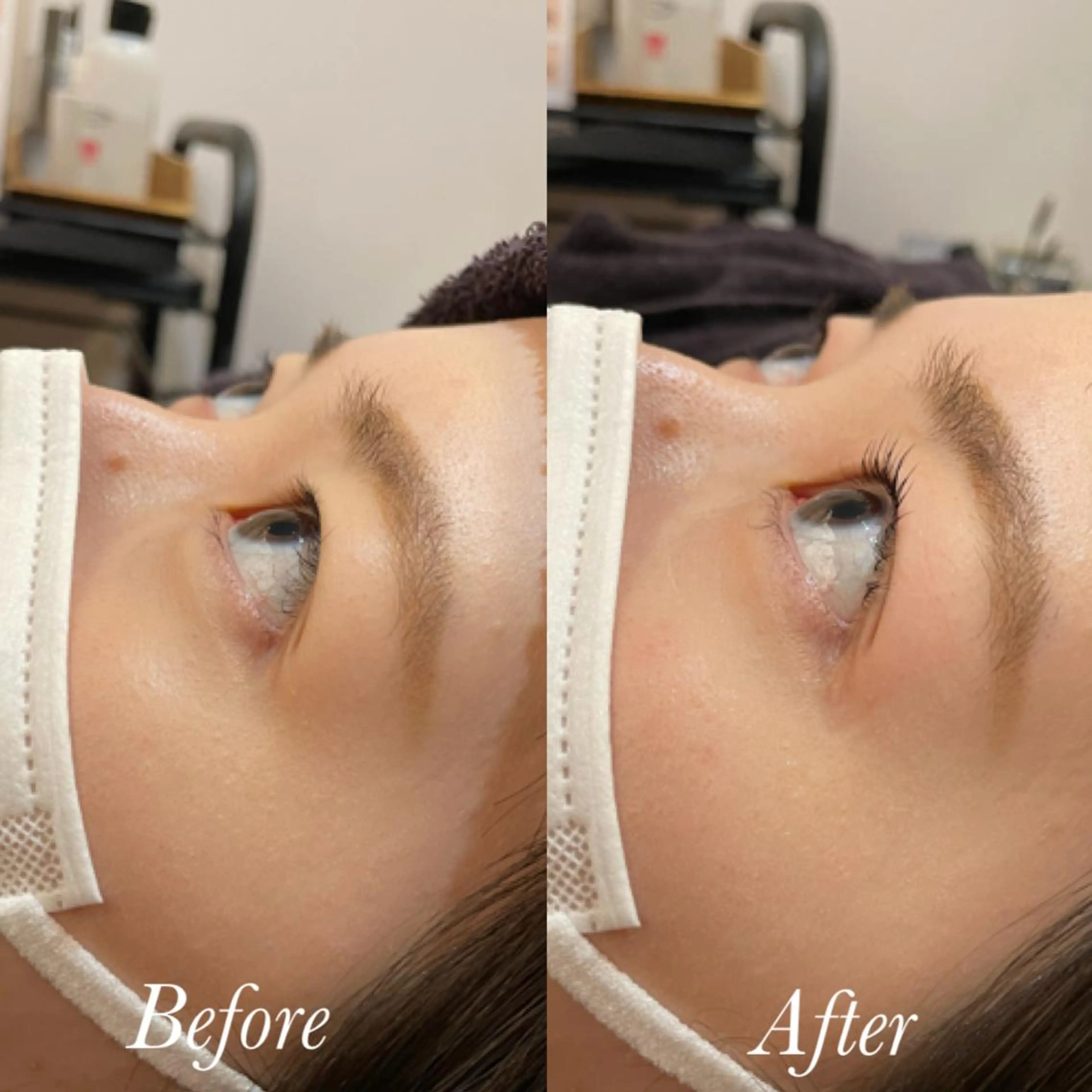 マツエク・マツパ パリジェンヌラッシュリフト aya/小顔レイヤー /柔らかカラーのヘアスタイル