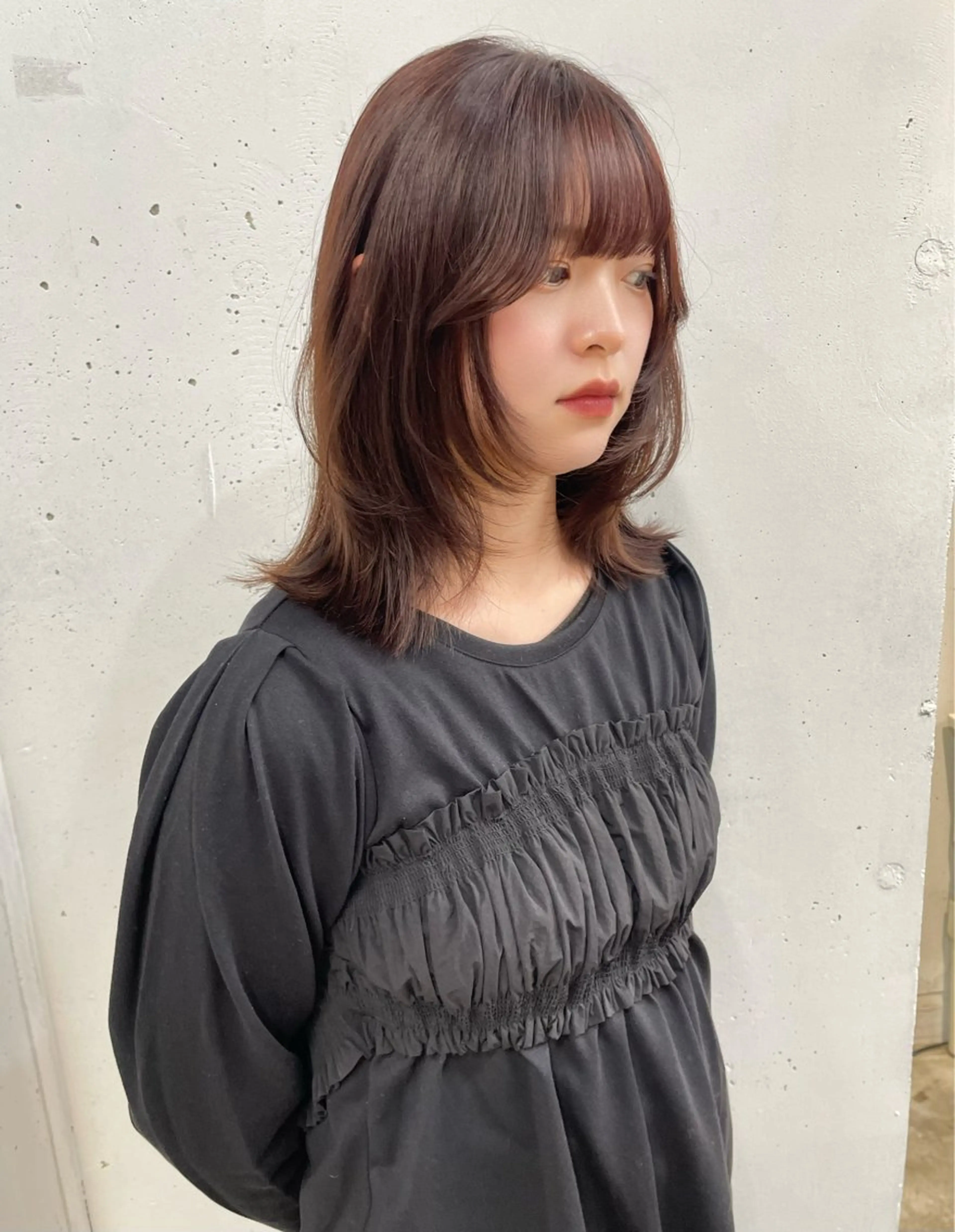 ミディアム カット レイヤーカット/ 縮毛矯正/ミサキ💐のヘアスタイル