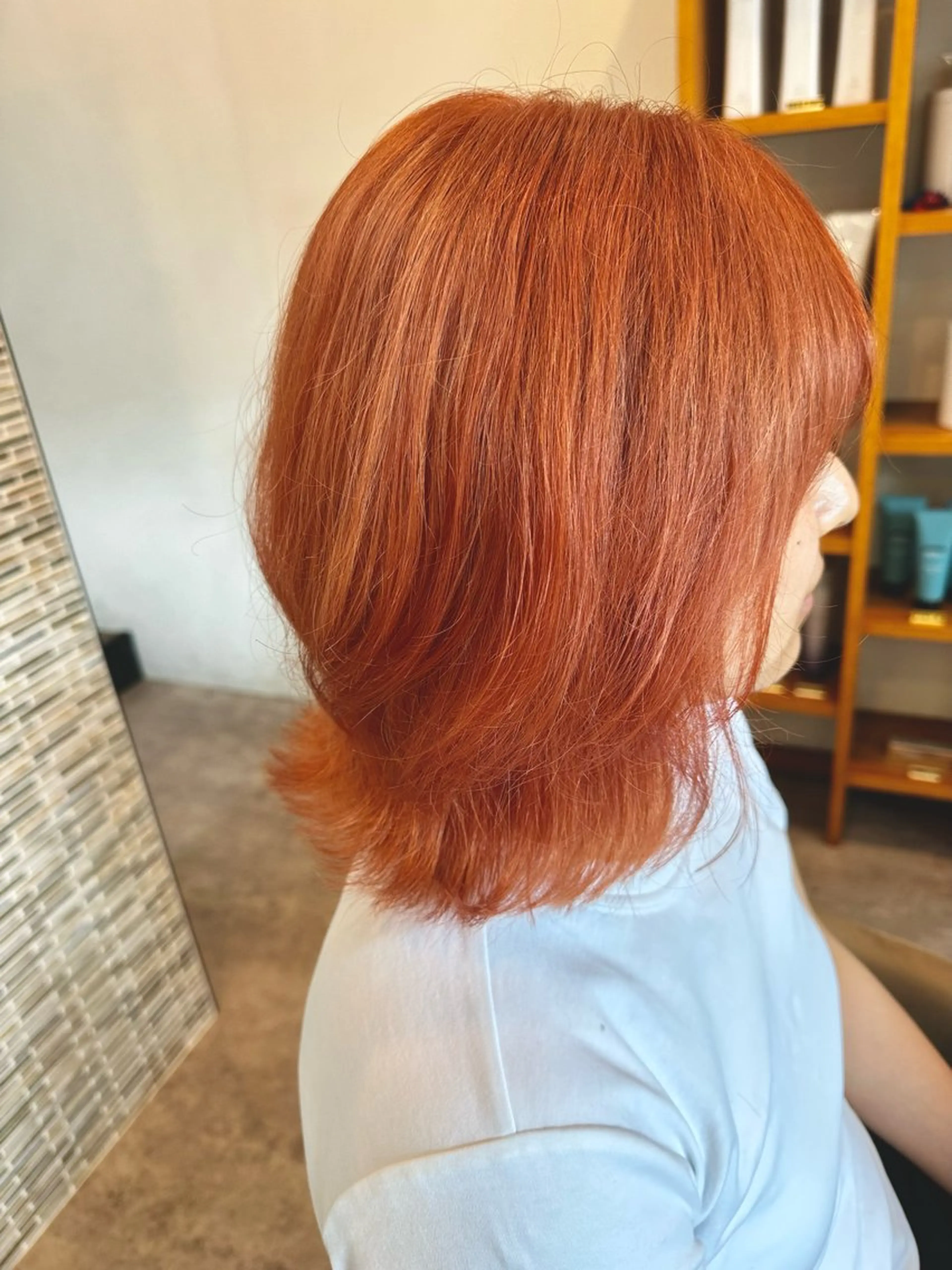 カラー オレンジ ピンクカラー RICHAIR 長嶺旬佑のヘアスタイル