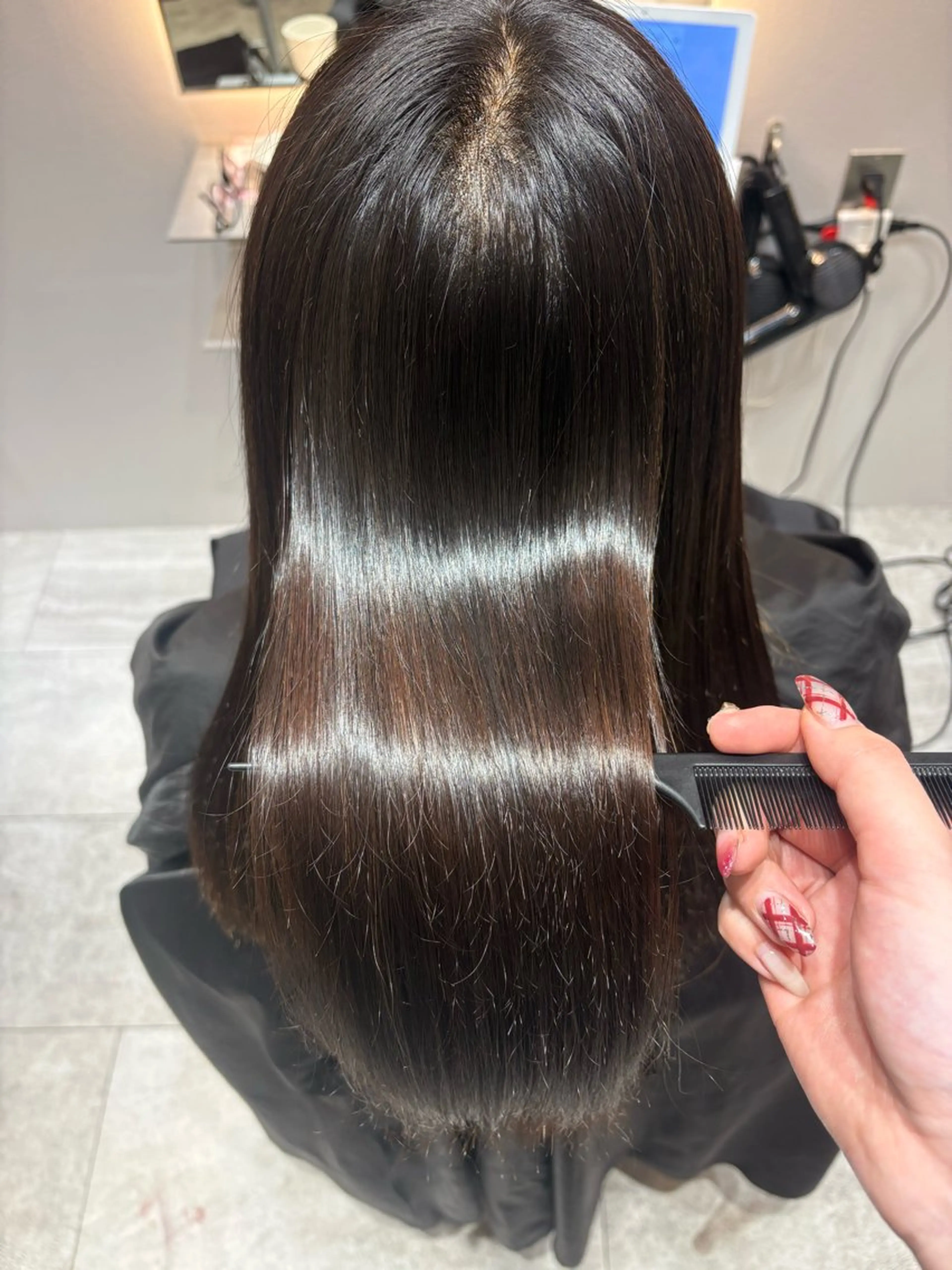 ミディアム 縮毛矯正 La fith hair fonte 松山銀天街店所属・c h i h i r oのヘアスタイル