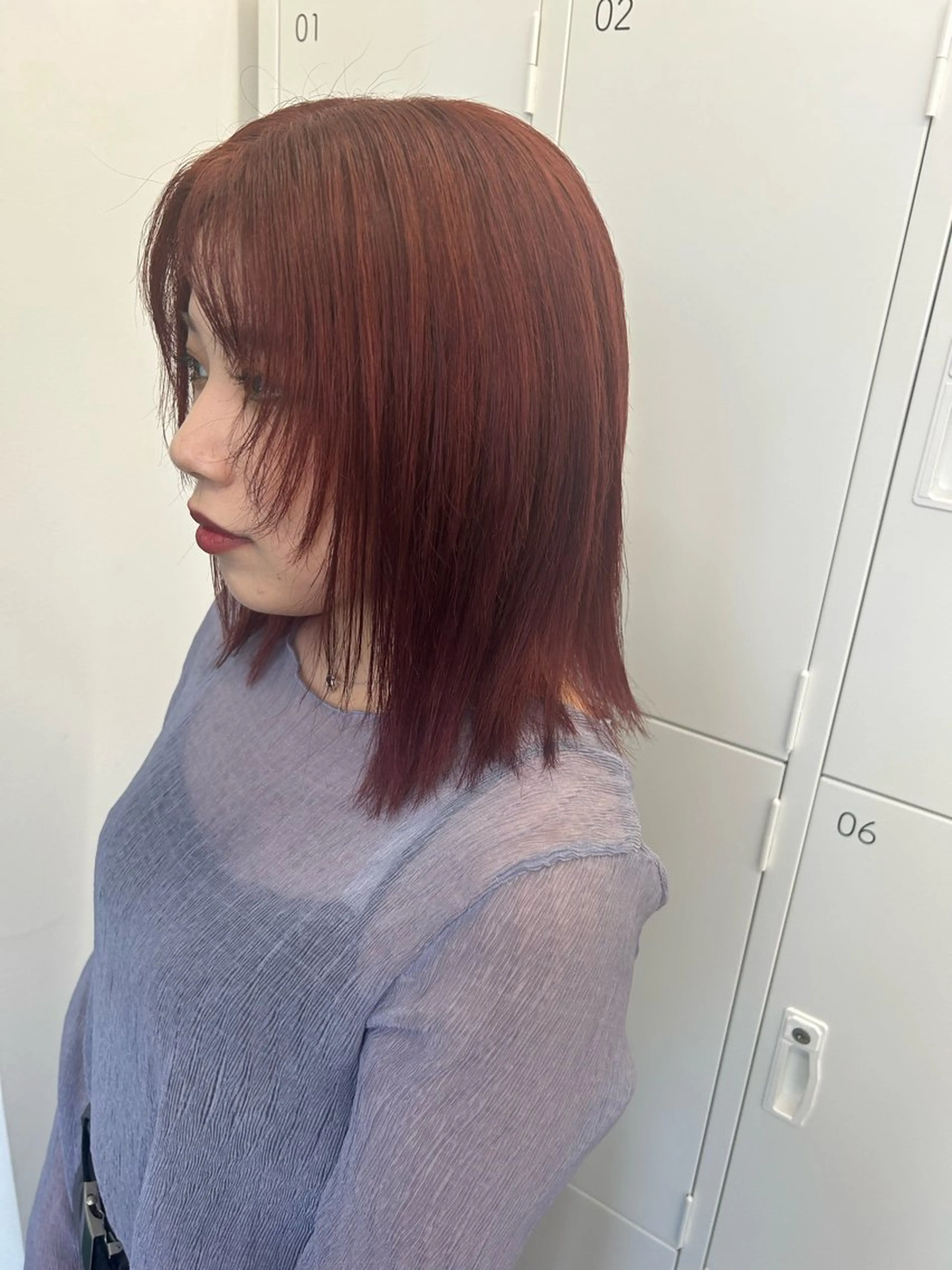 ミディアム カラー ブリーチ 顔まわりレイヤー レイヤーカット 韓国ヘア nanahaのヘアスタイル