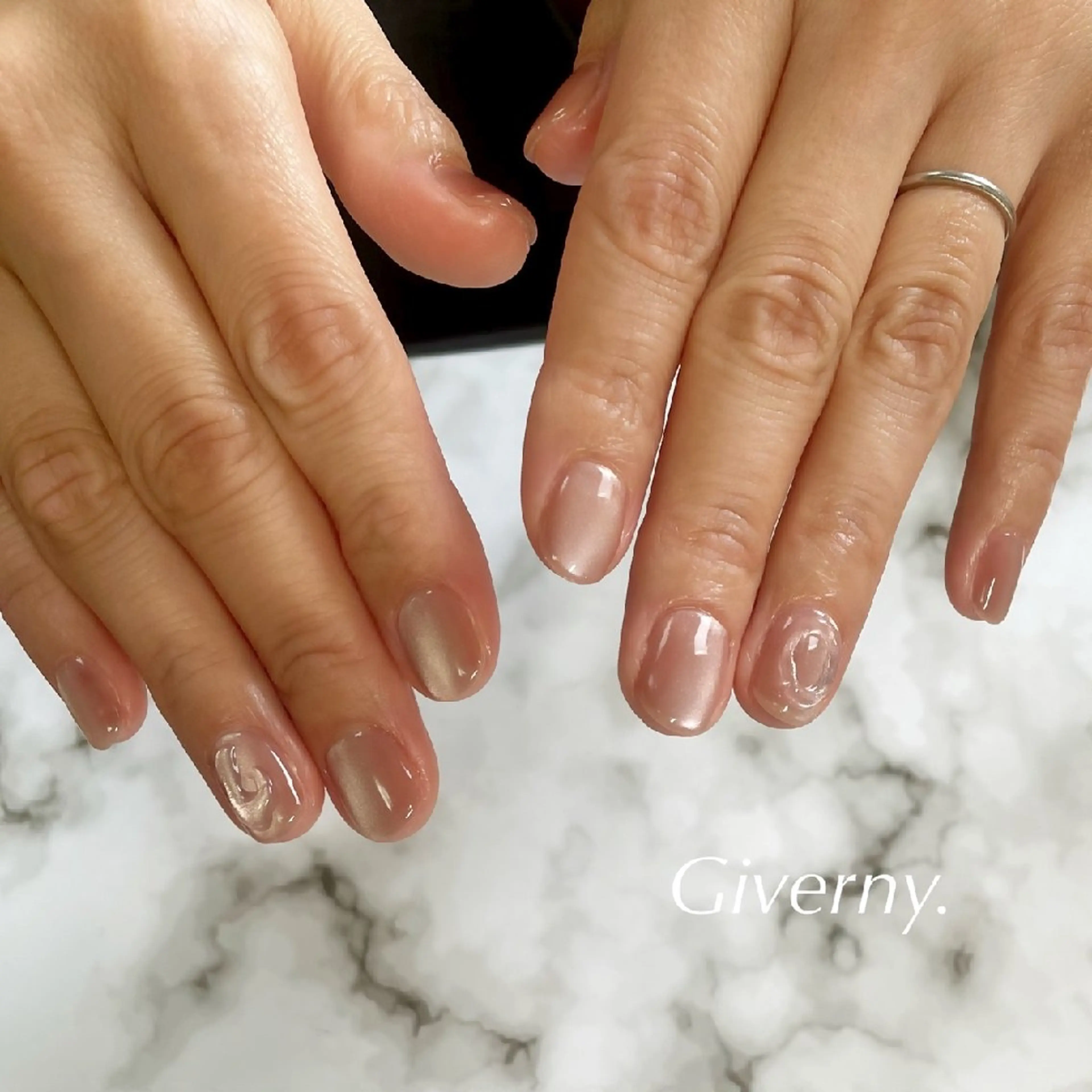 ネイル マグネットネイル 春ネイル ハンドネイル Giverny .のネイルデザイン