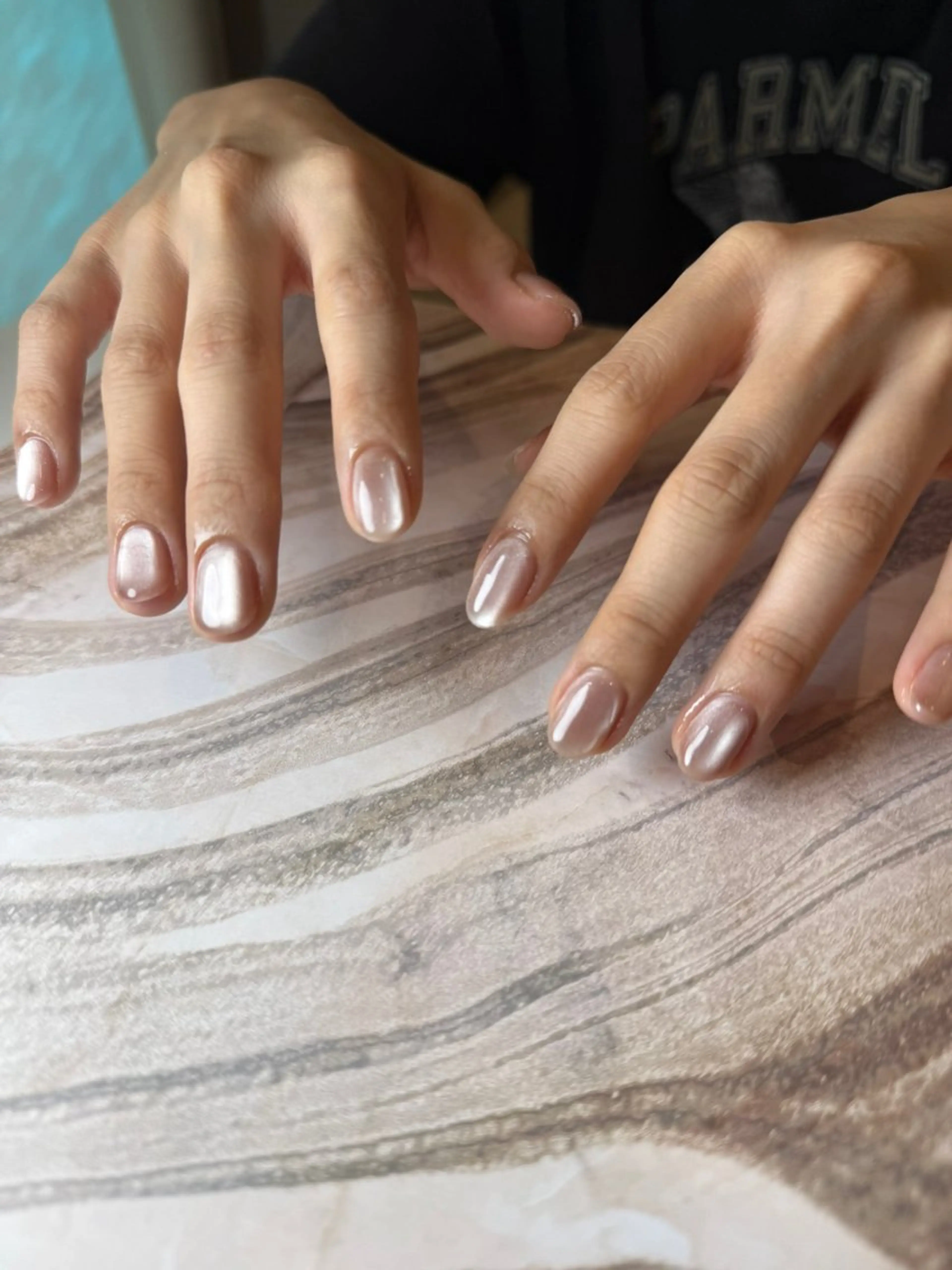 【うる艶ちゅるんマグネットネイル】フィルイン対応🤍🎀🫧¥6000の写真